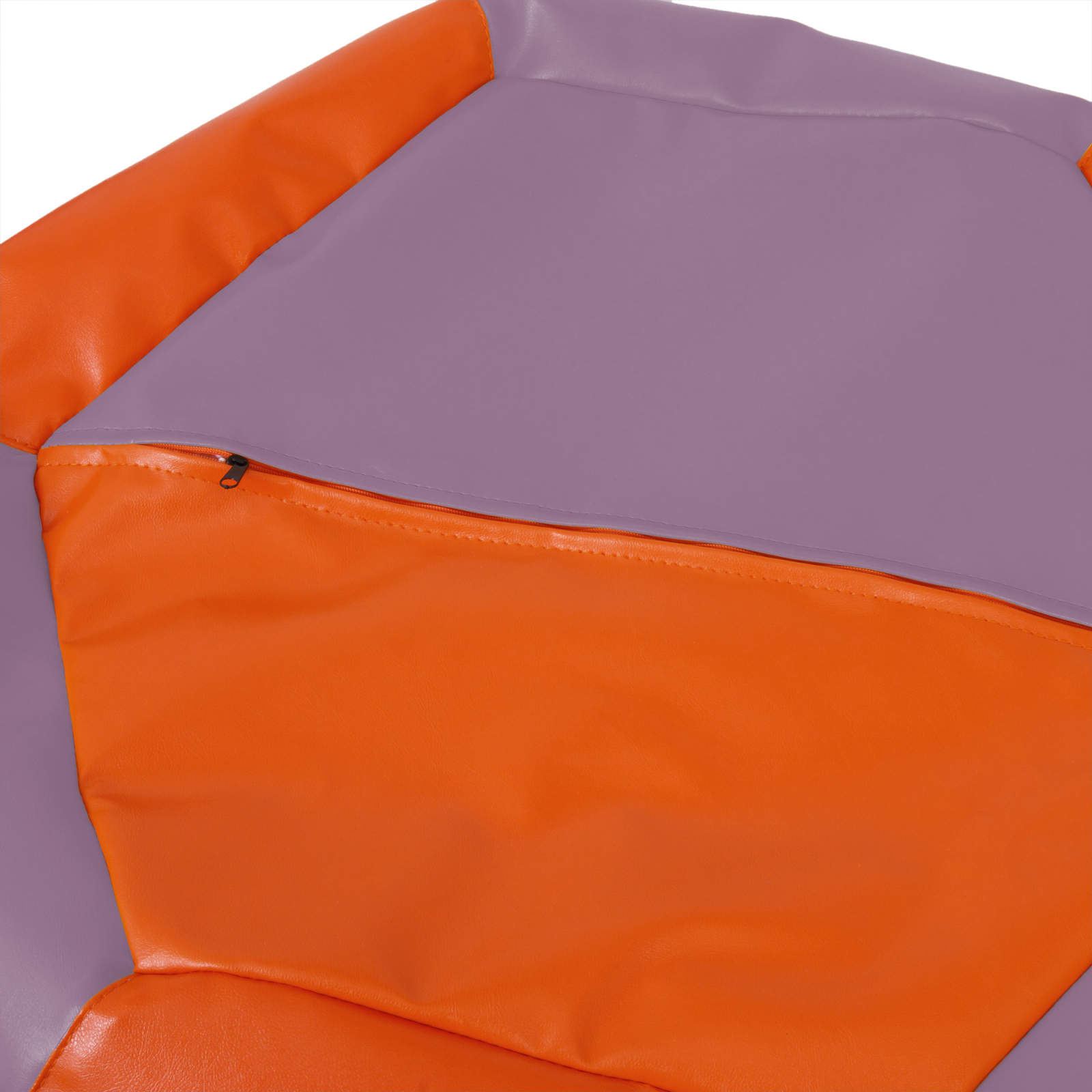 Mara - fotoliu puff - imitatie piele - portocaliu/mov [3]