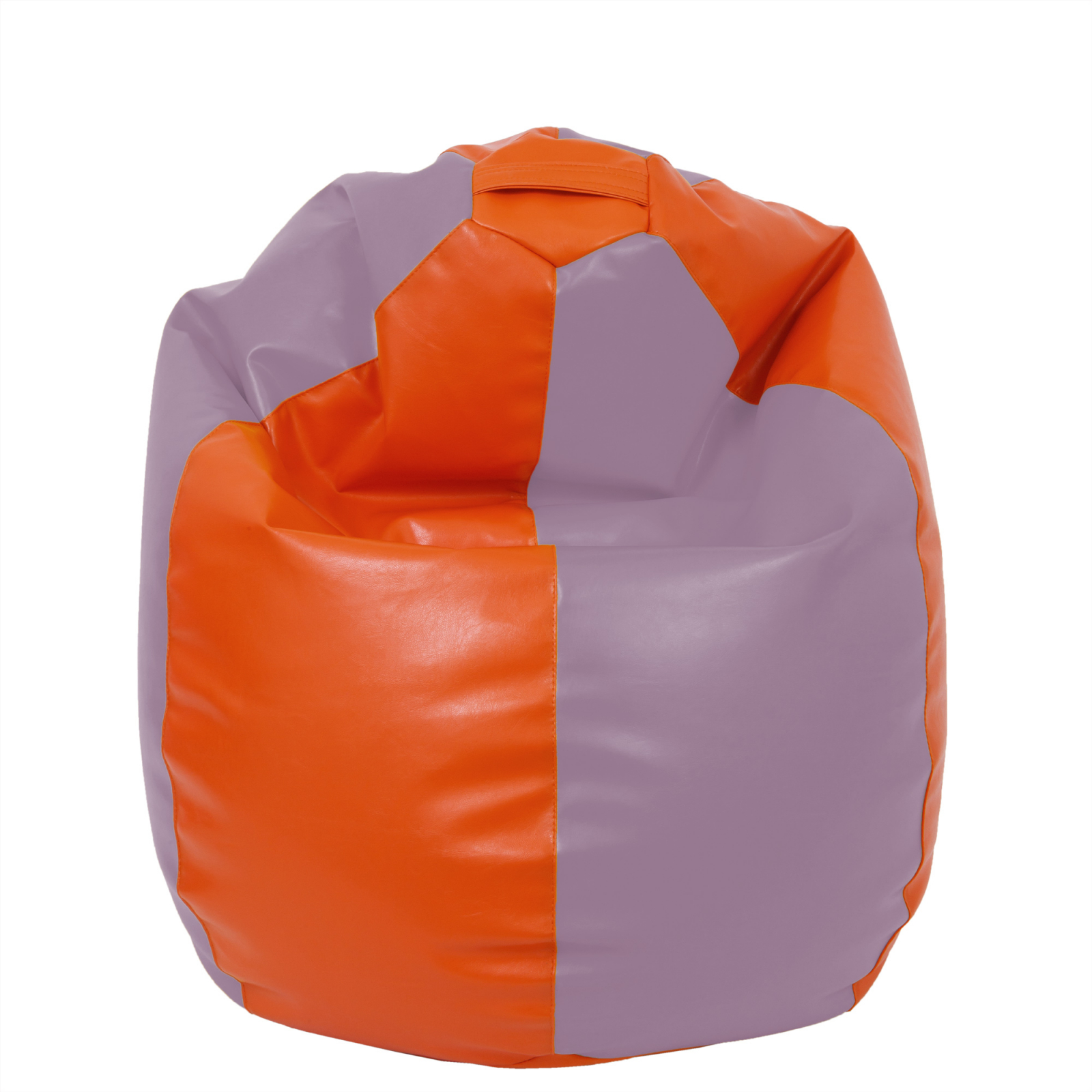 Mara - fotoliu puff - imitatie piele - portocaliu/mov [1]