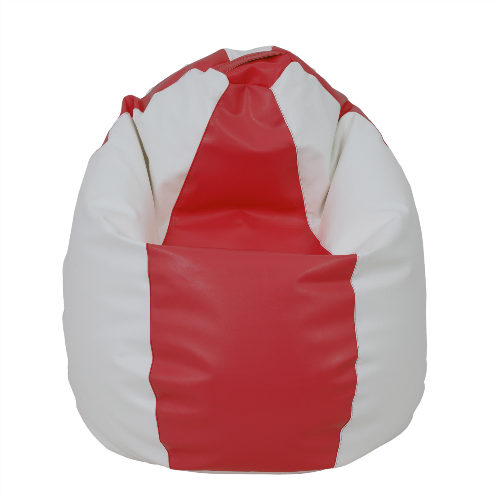 Mara - fotoliu puff - imitatie piele - rosu/alb [1]