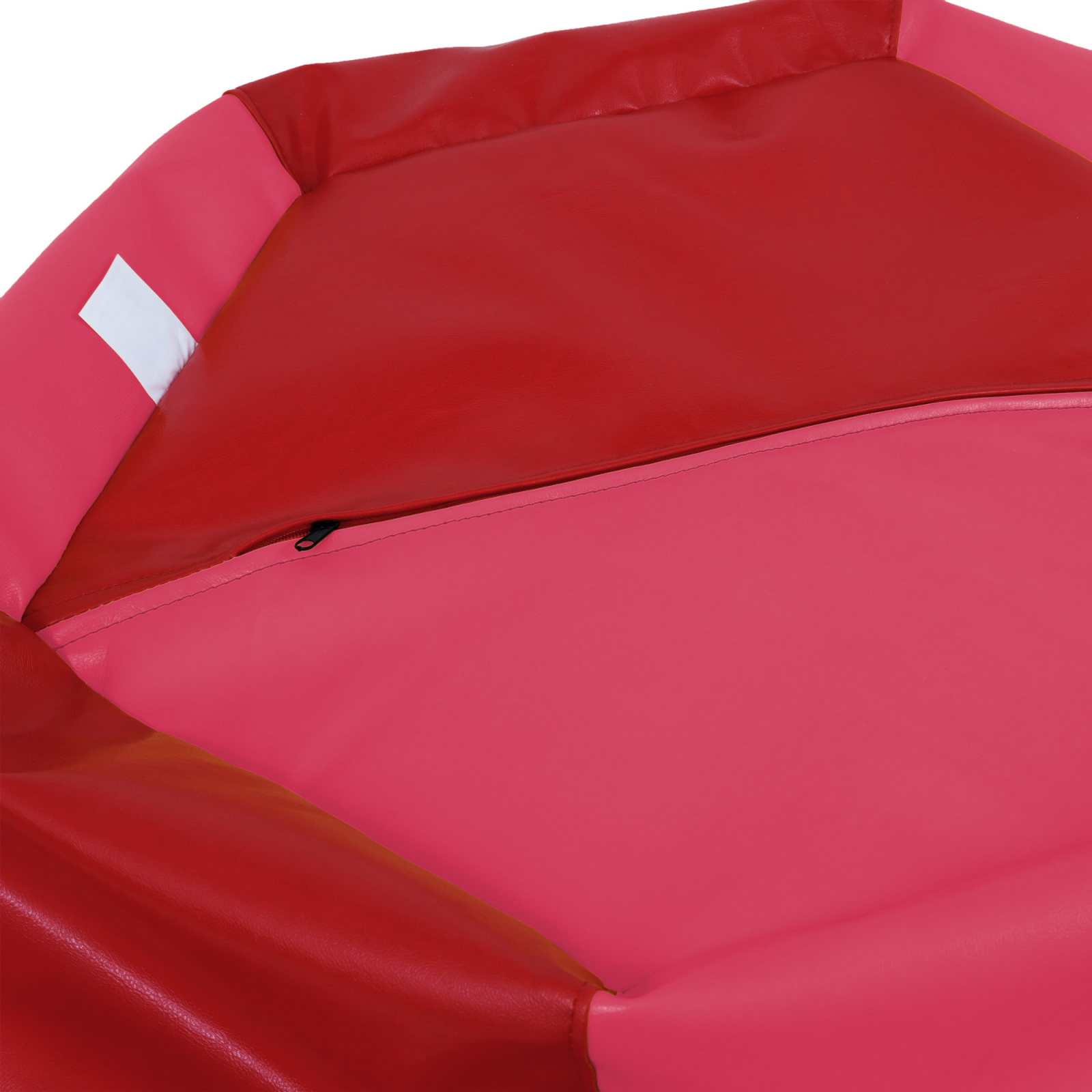 Mara - fotoliu puff - imitatie piele - rosu/roz [3]