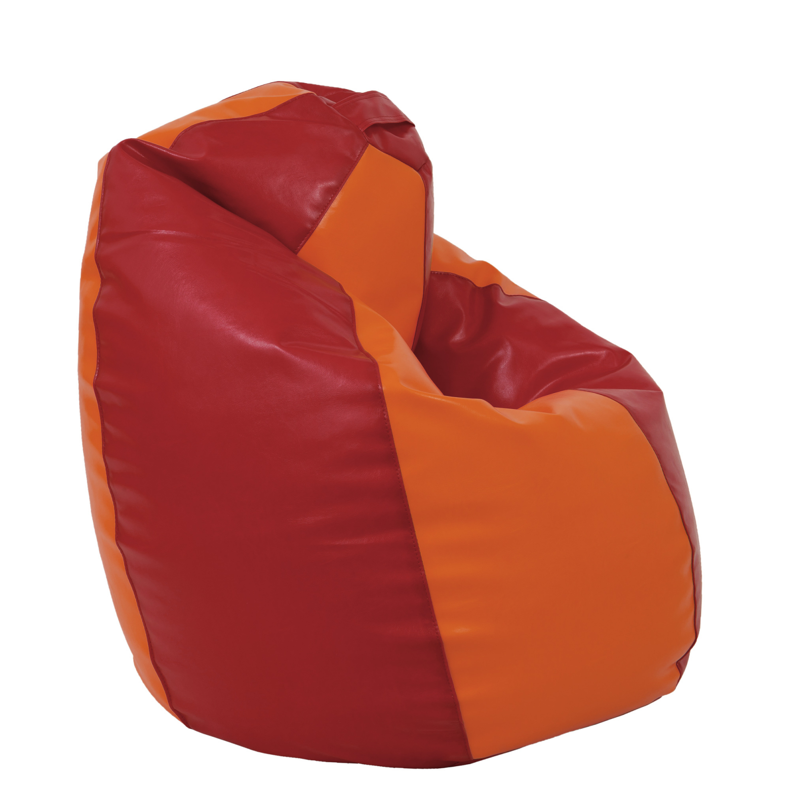 Mara - fotoliu puff - imitatie piele - rosu/portocaliu [2]