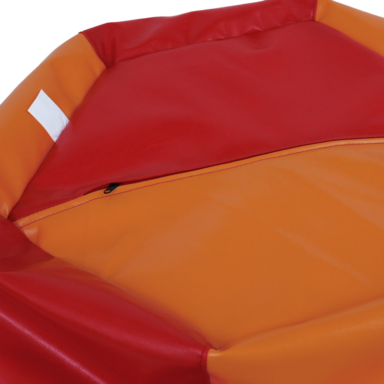 Mara - fotoliu puff - imitatie piele - rosu/portocaliu [3]