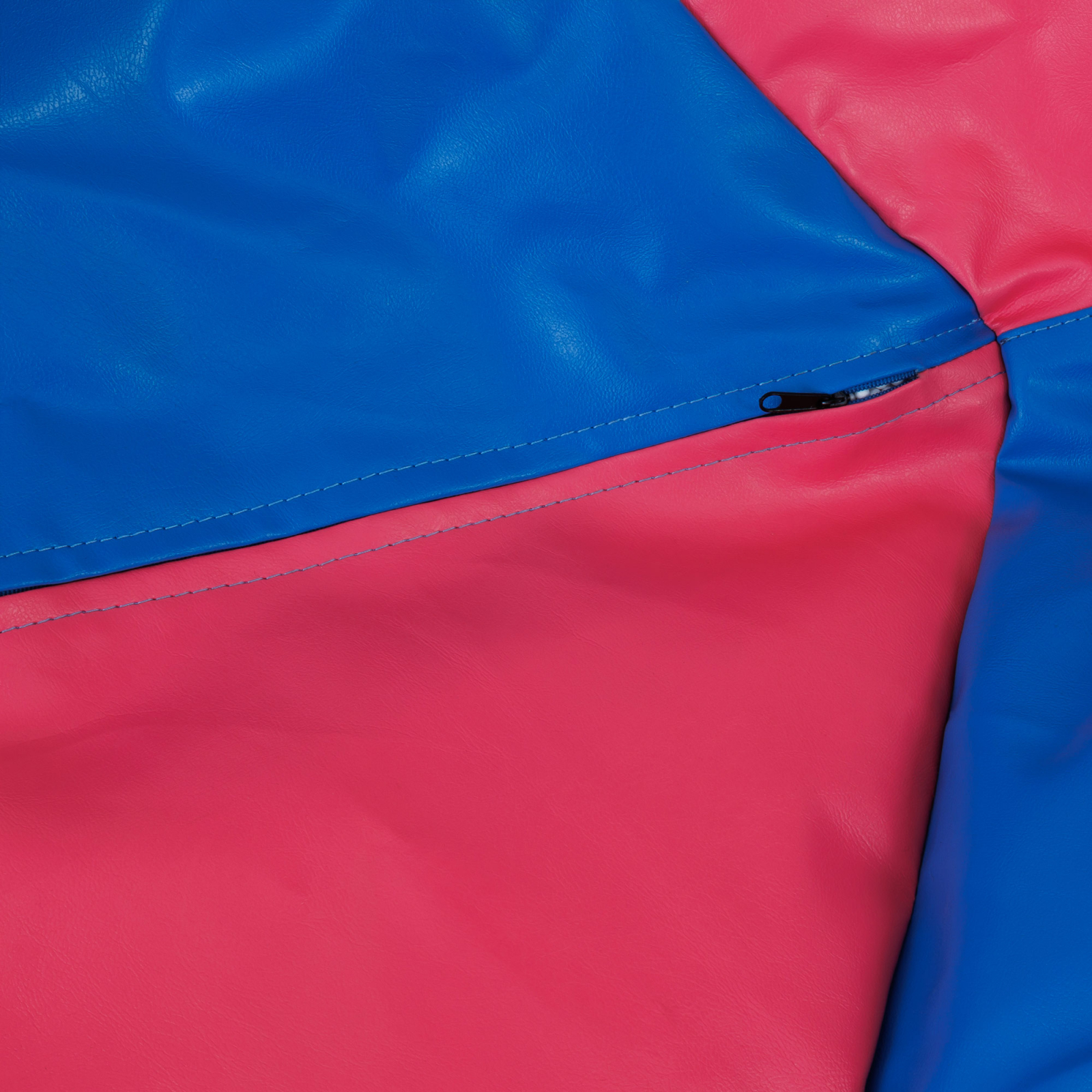 Mara - fotoliu puff - imitatie piele - roz/albastru [3]