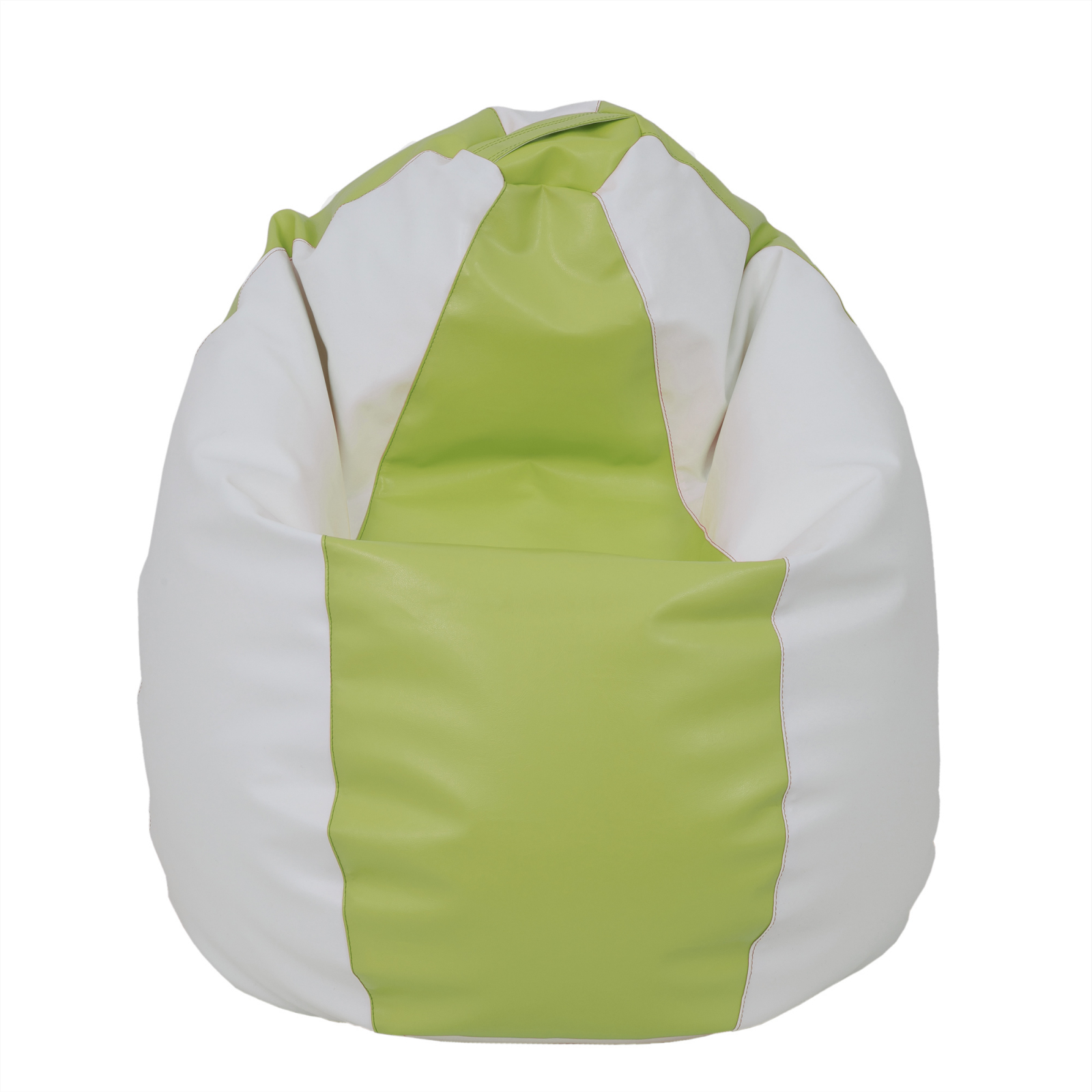 Mara - fotoliu puff - imitatie piele - verde/alb [1]