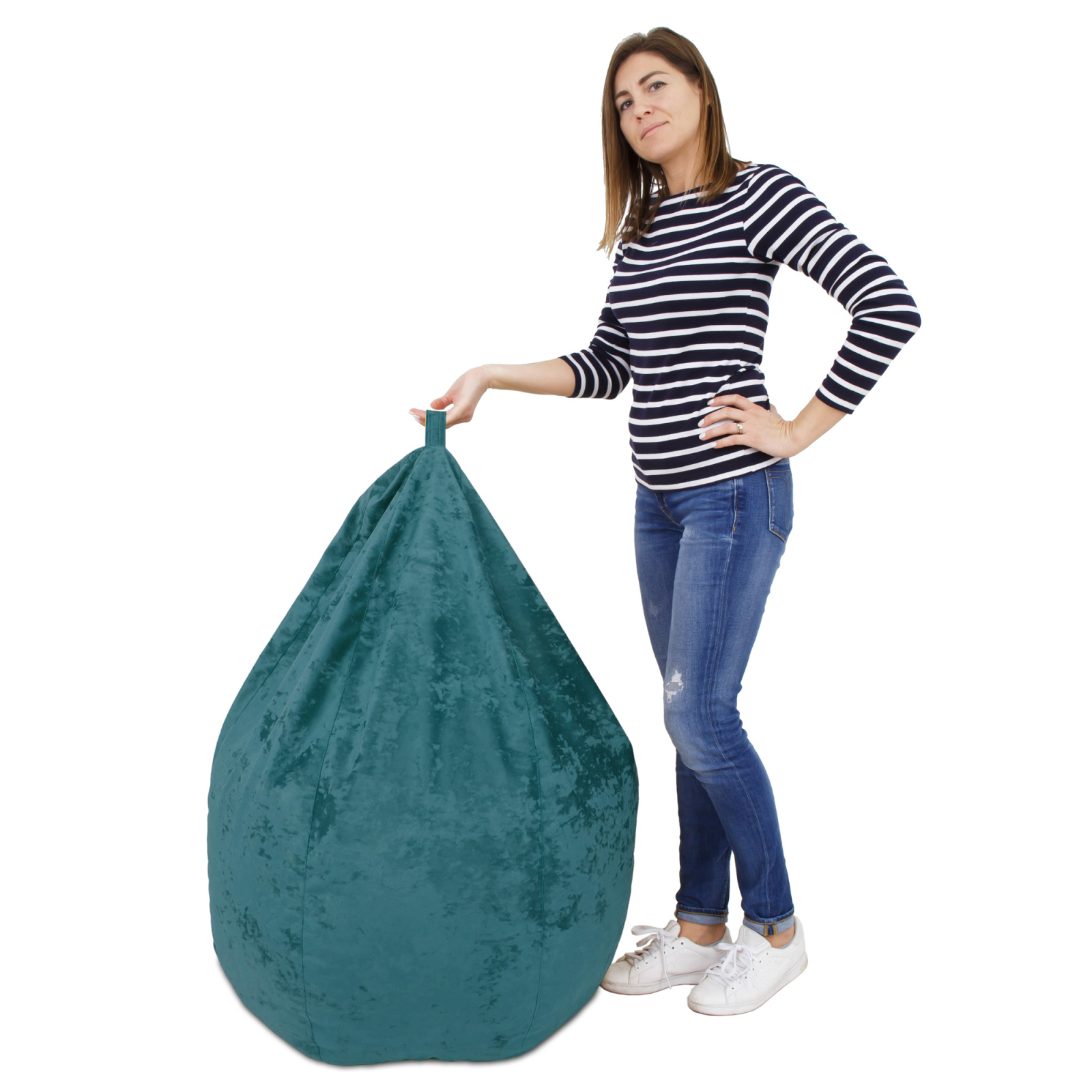 Mara - fotoliu puff - stofa E - turcoaz 22 [4]