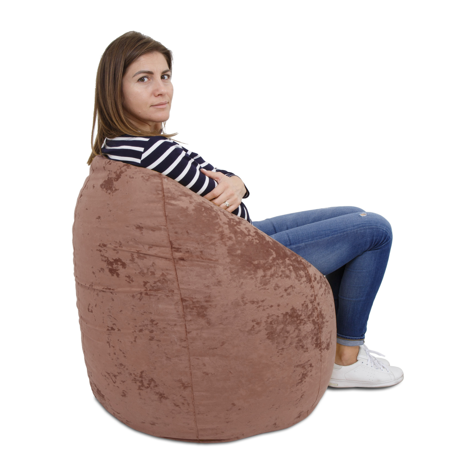 Mara - fotoliu puff - stofa E - roz 45 [3]