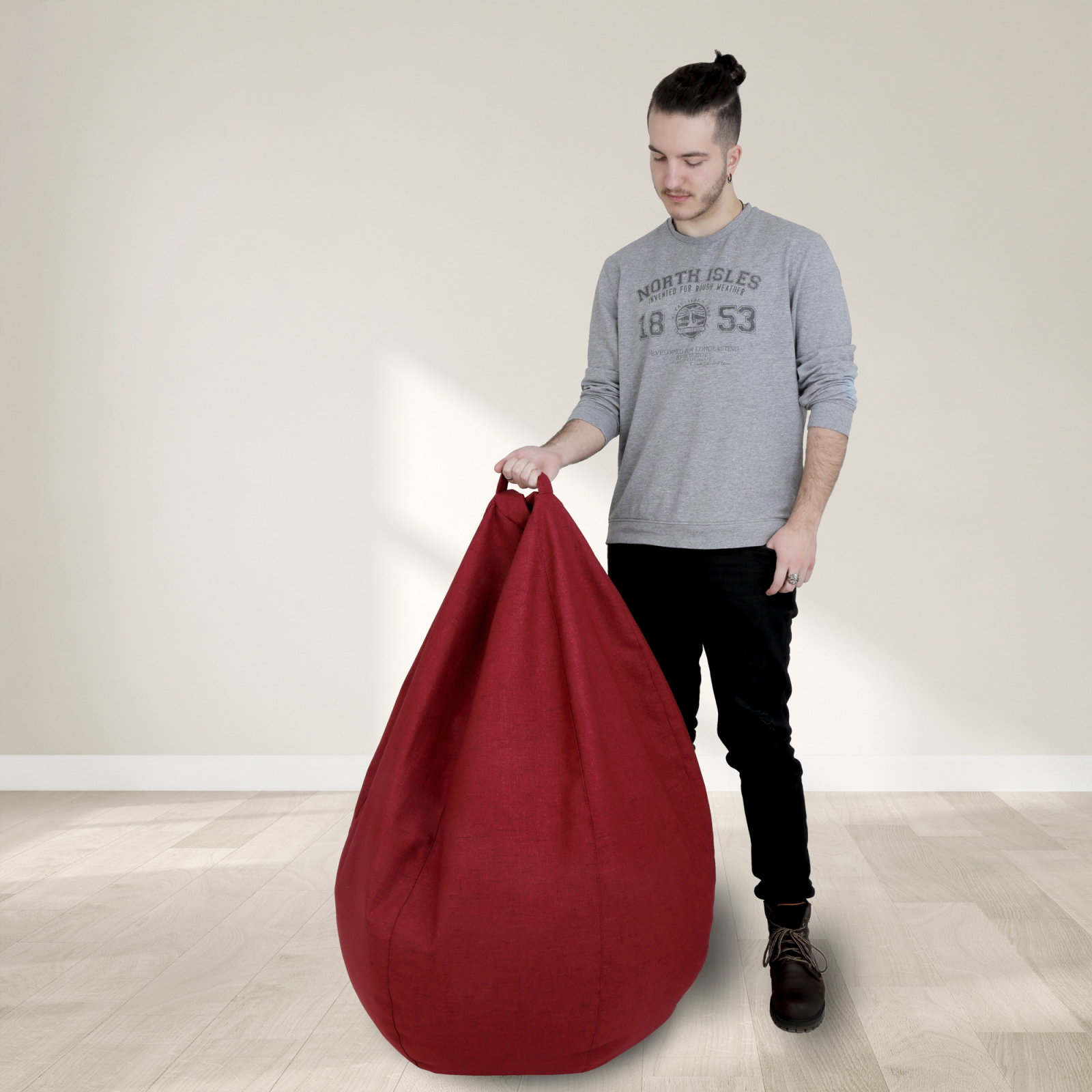 Mara - fotoliu puff - stofa G - rosu 16 [4]