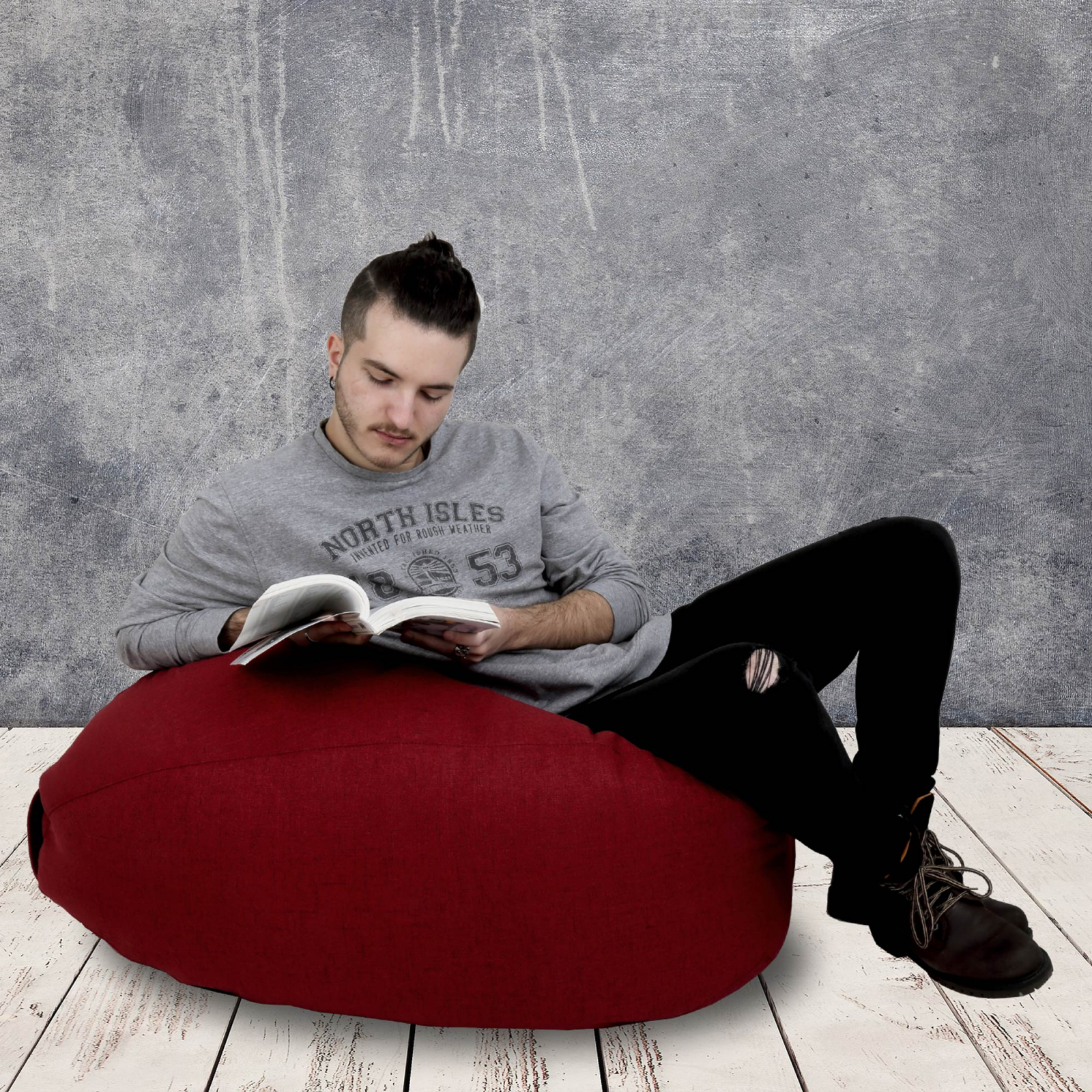 Mara - fotoliu puff - stofa G - rosu 16 [5]