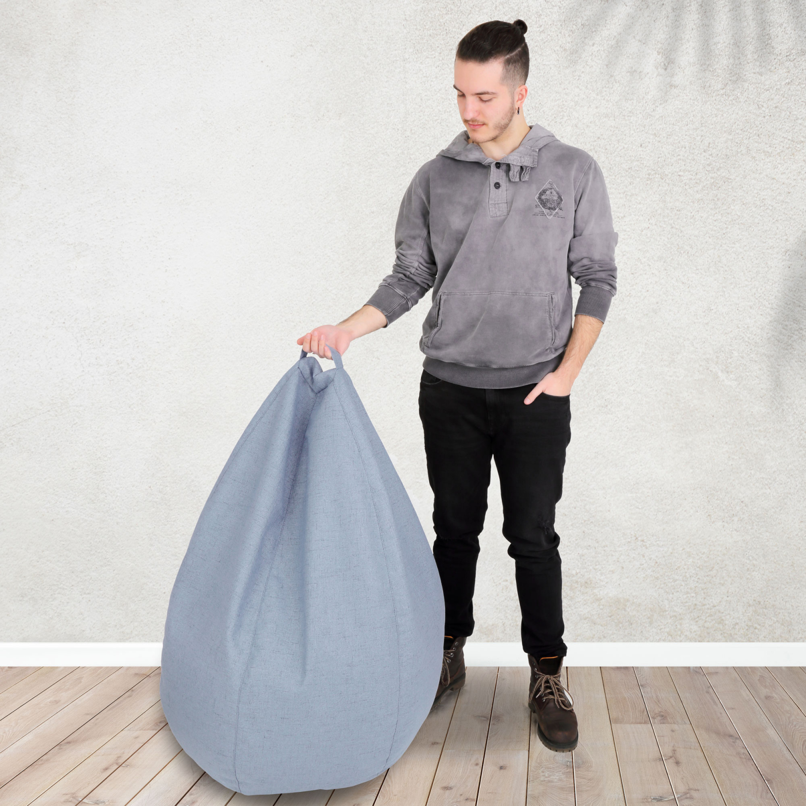 Mara - fotoliu puff - stofa G - bleu 22 [6]