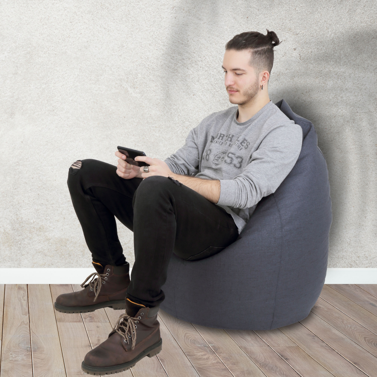 Mara - fotoliu puff - stofa G - gri 14 [5]