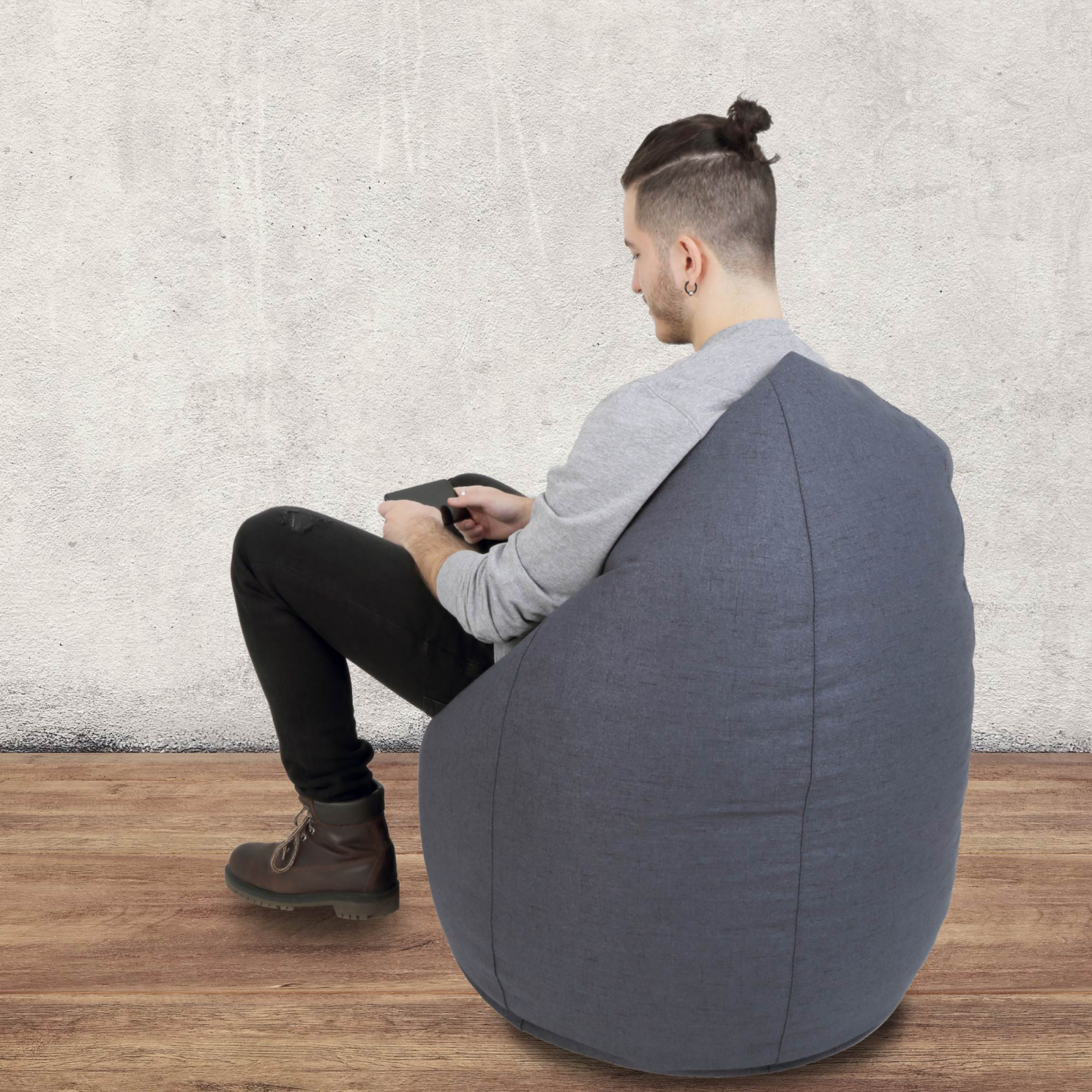 Mara - fotoliu puff - stofa G - gri 14 [4]