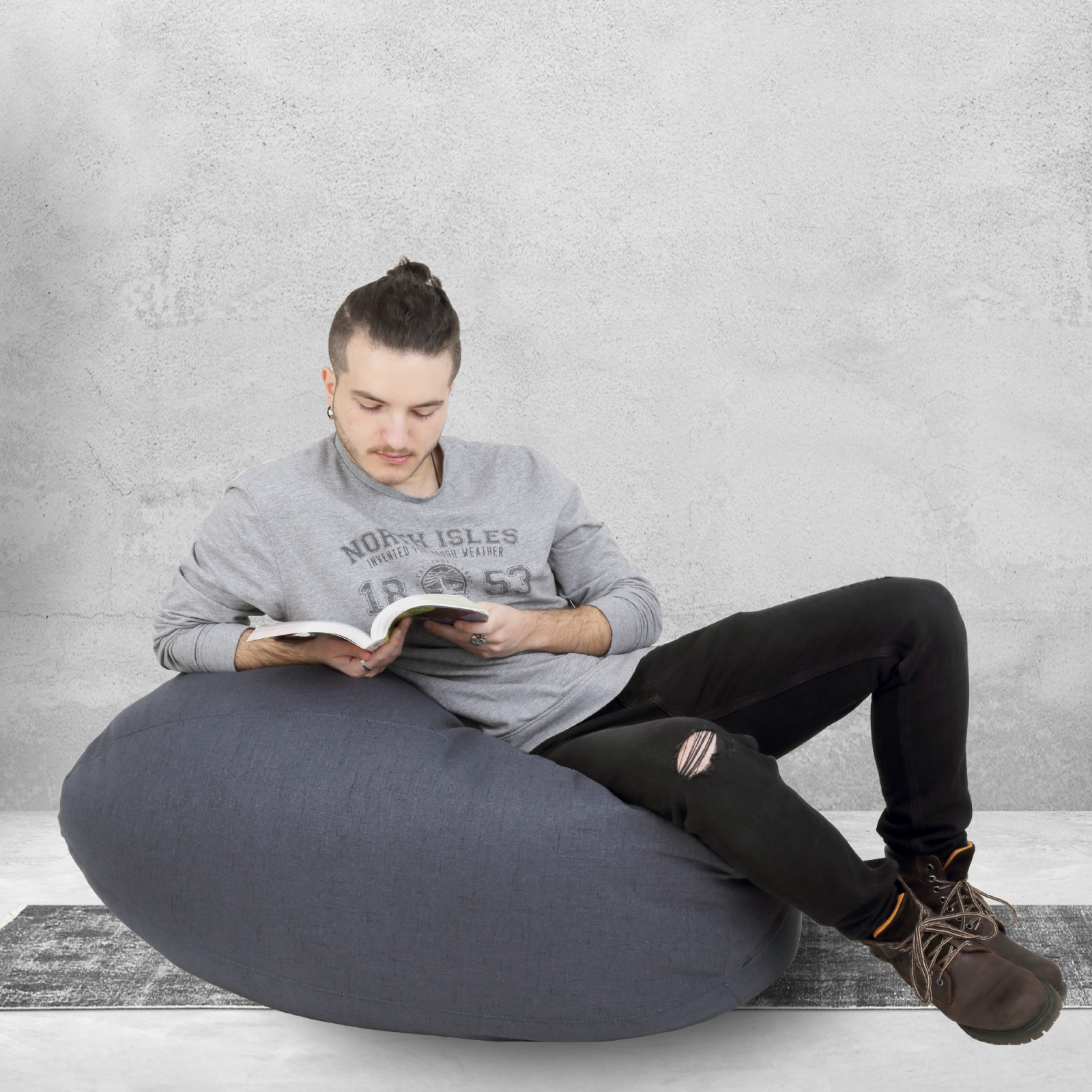 Mara - fotoliu puff - stofa G - gri 14 [7]