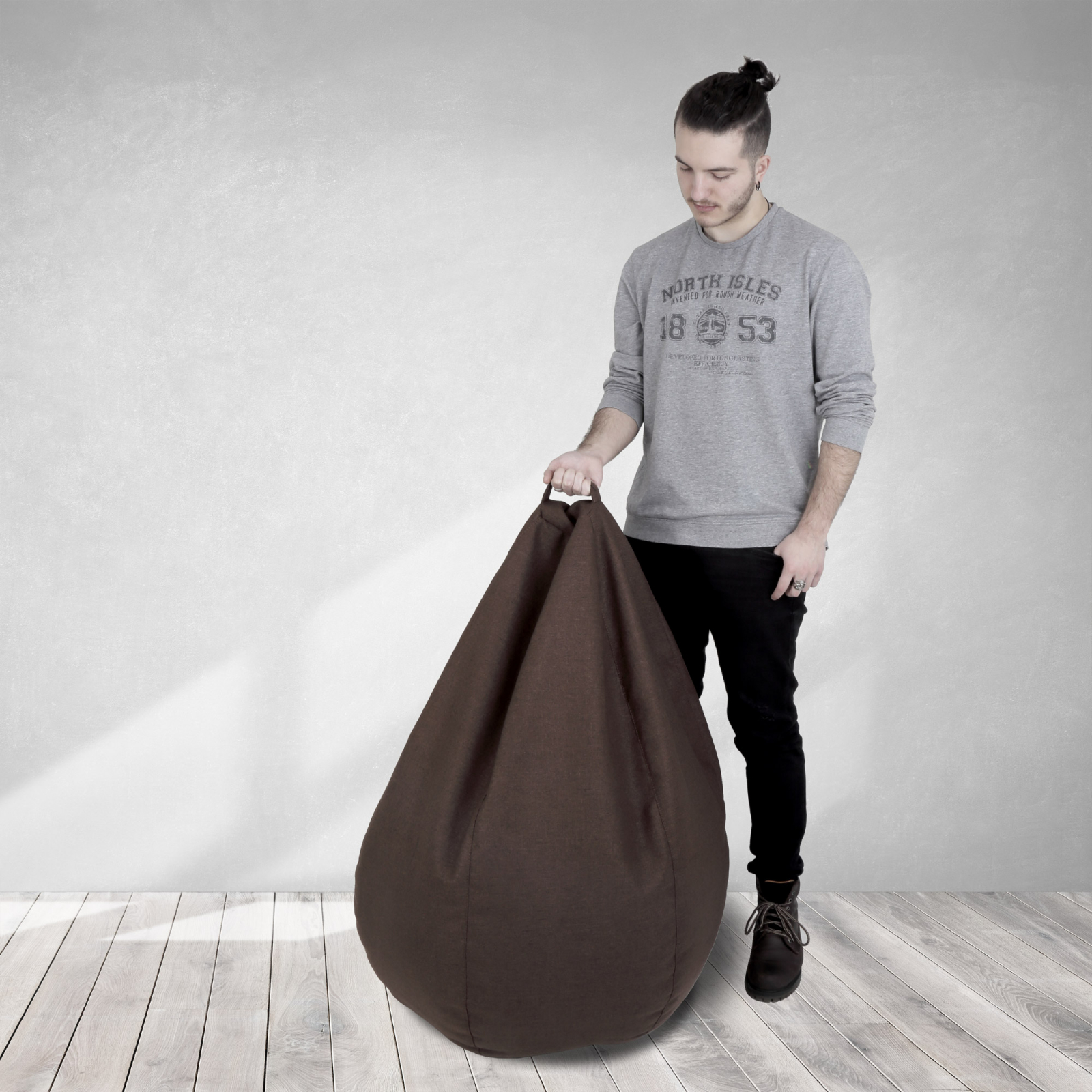 Mara - fotoliu puff - stofa G - maro 08 [7]