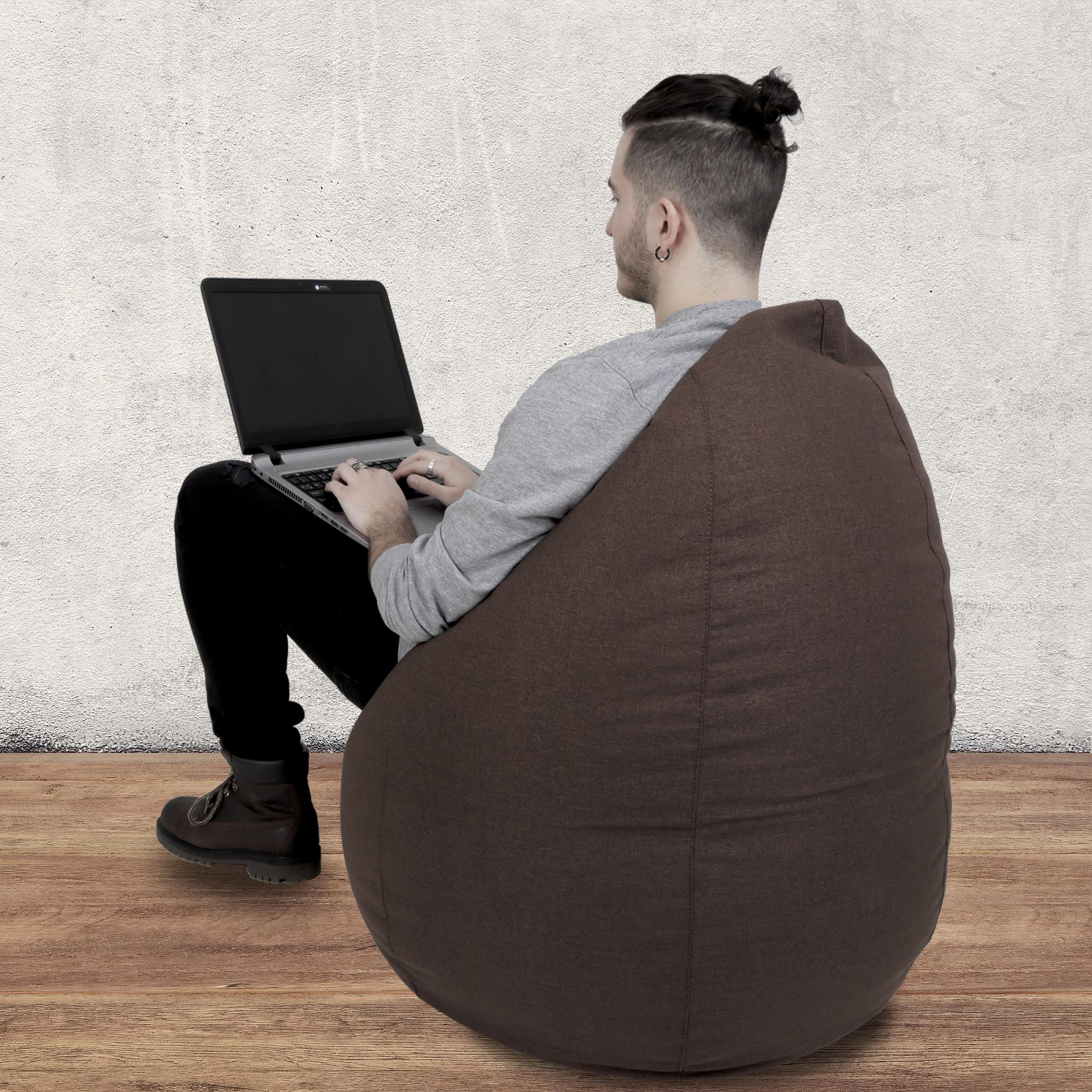 Mara - fotoliu puff - stofa G - maro 08 [5]