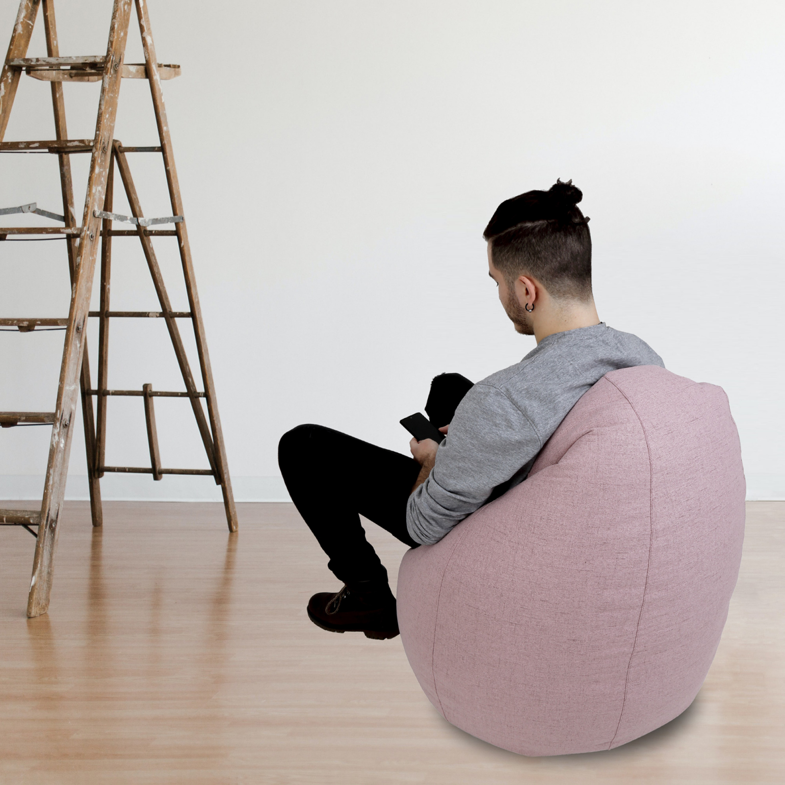 Mara - fotoliu puff - stofa G - roz 24 [7]