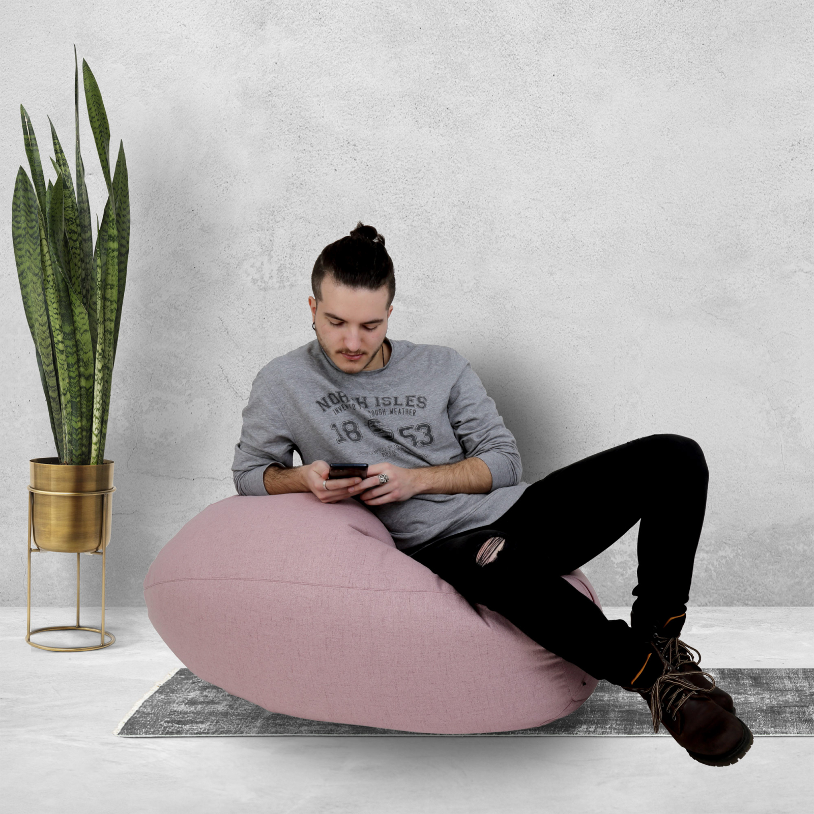 Mara - fotoliu puff - stofa G - roz 24 [5]