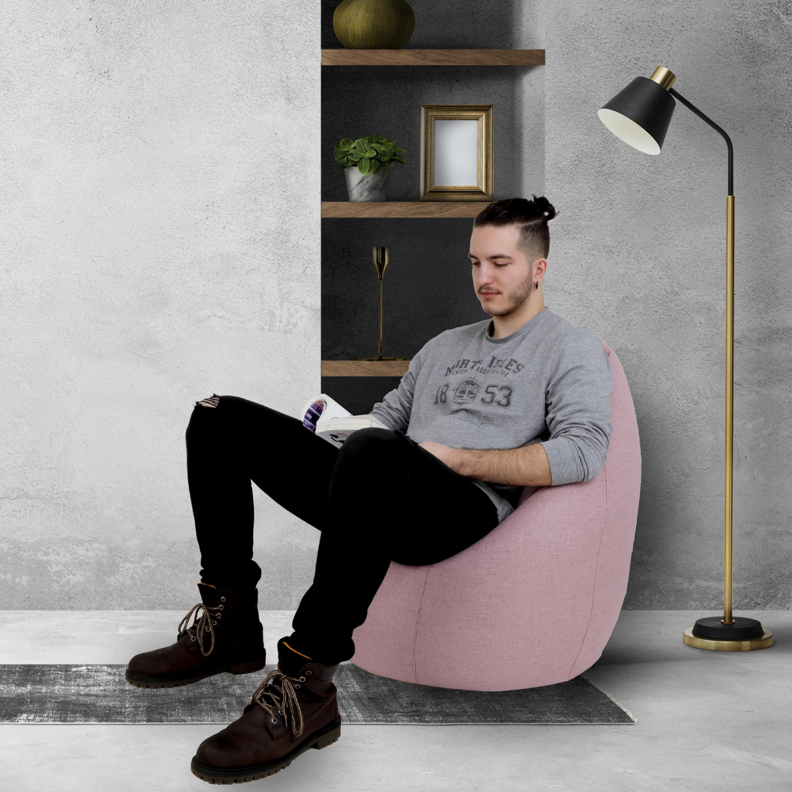 Mara - fotoliu puff - stofa G - roz 24 [6]