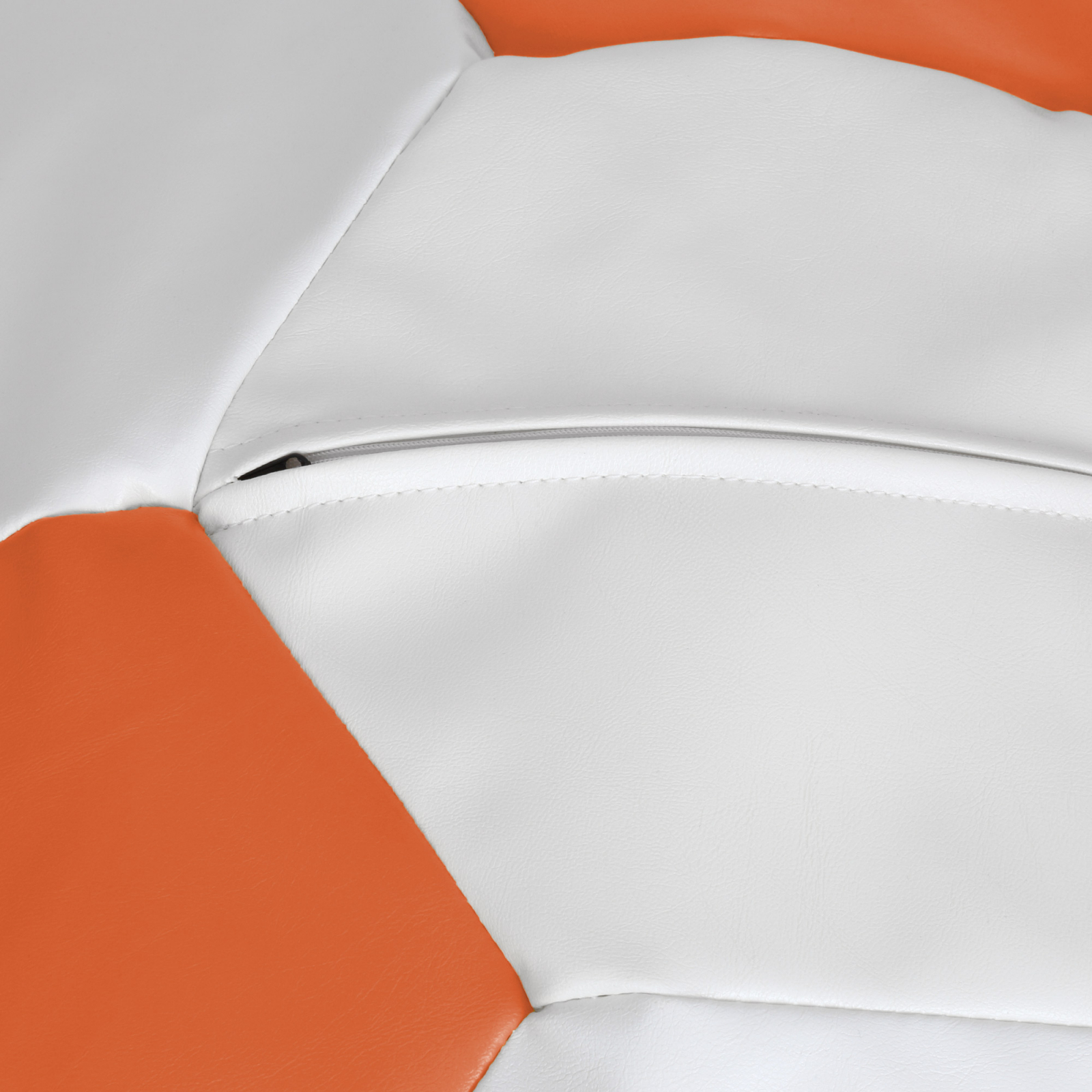 Mega Ball - fotoliu puf - imitatie piele alb/portocaliu [2]