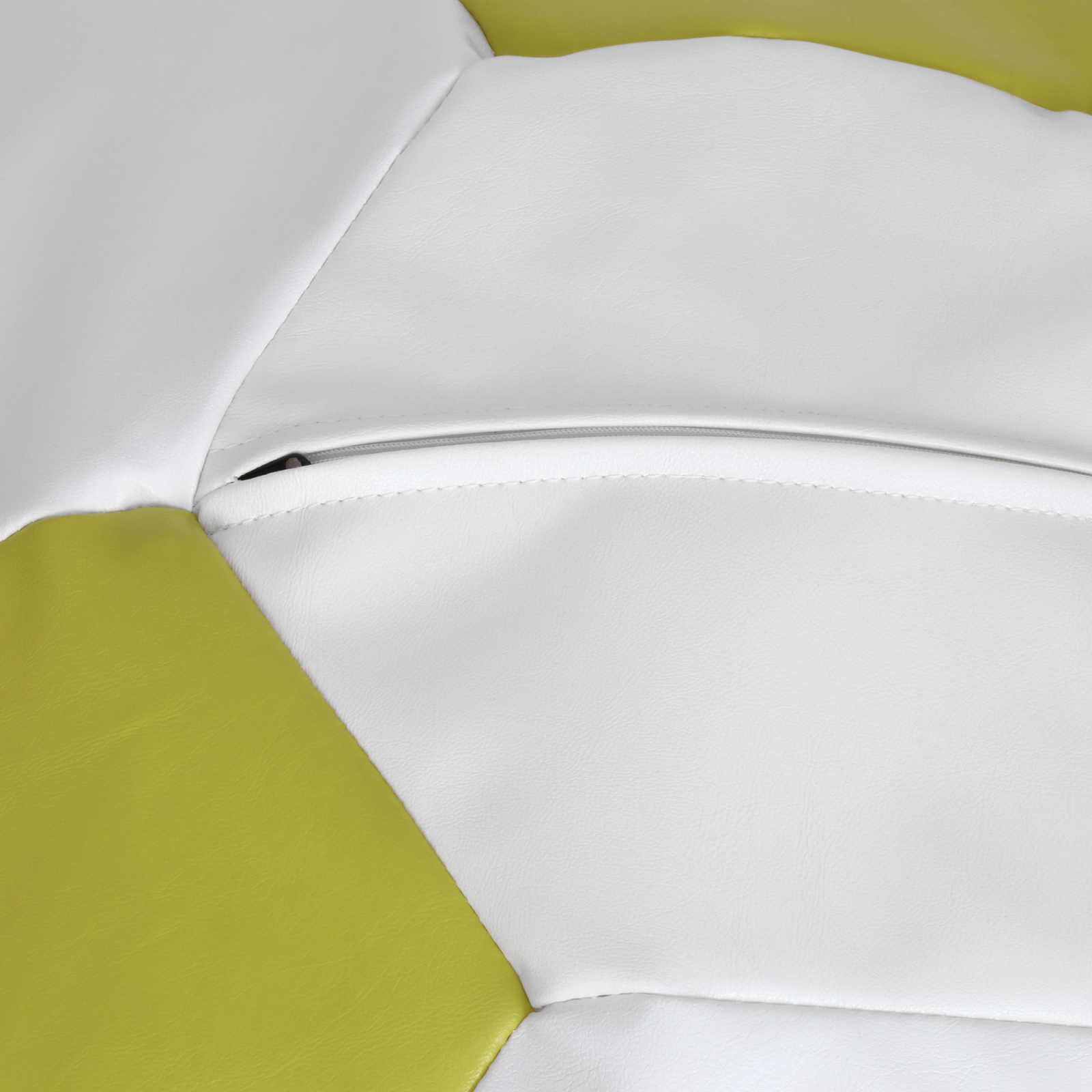 Mega Ball - fotoliu puf - imitatie piele alb/verde [2]