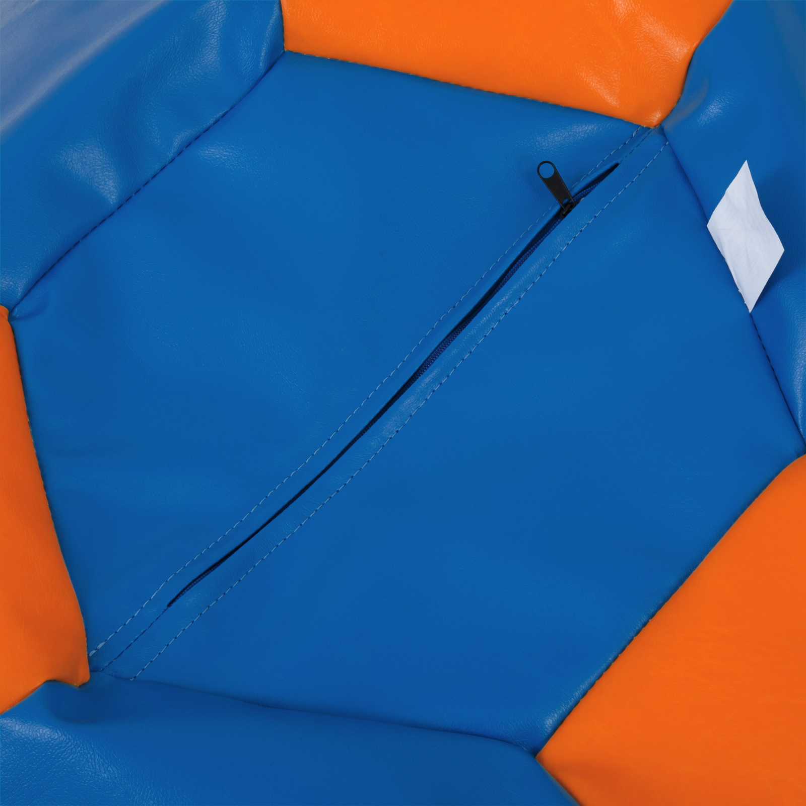 Mega Ball - fotoliu puf - imitatie piele albastru/portocaliu [2]