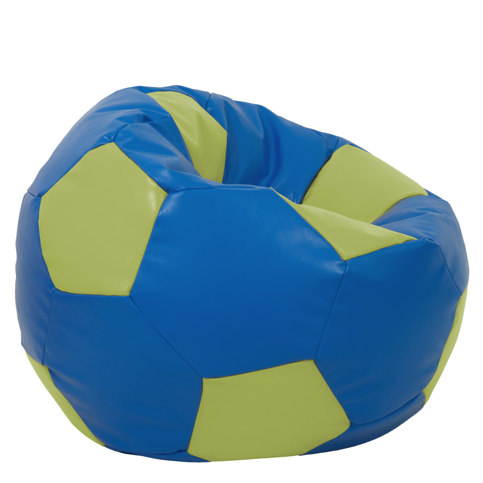 Mega Ball - fotoliu puf - imitatie piele albastru/verde [1]