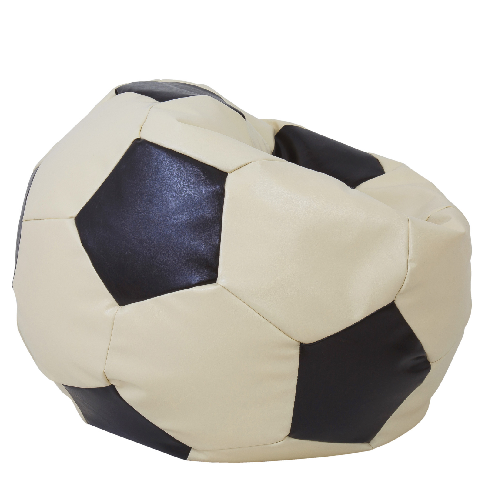 Mega Ball - fotoliu puf - imitatie piele crem/wenge [1]