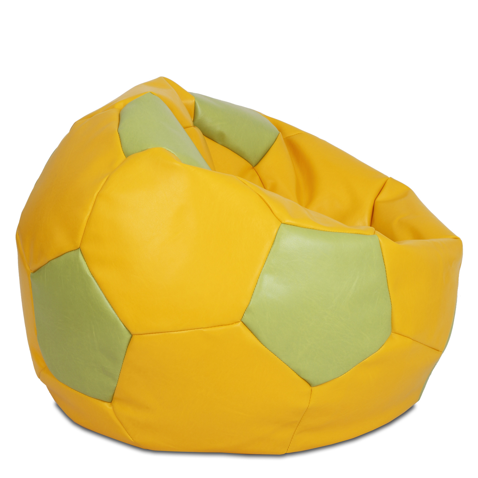 Mega Ball - fotoliu puf - imitatie piele galben/verde [1]
