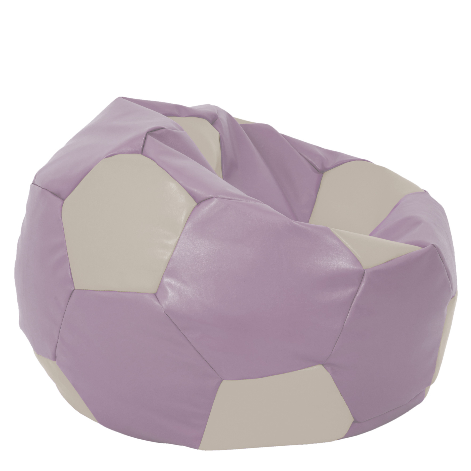 Mega Ball - fotoliu puf - imitatie piele mov/crem [1]