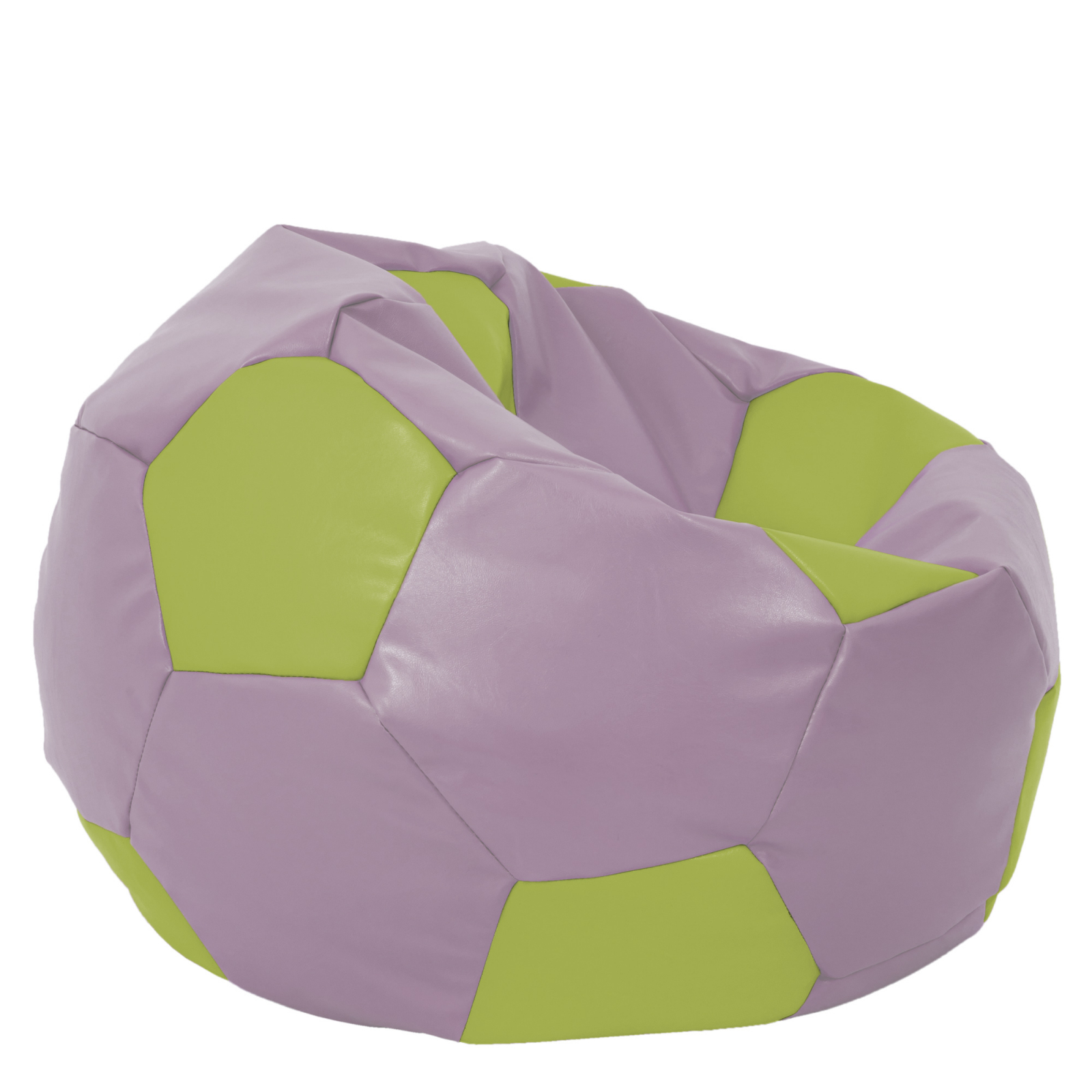 Mega Ball - fotoliu puf - imitatie piele mov/verde [1]