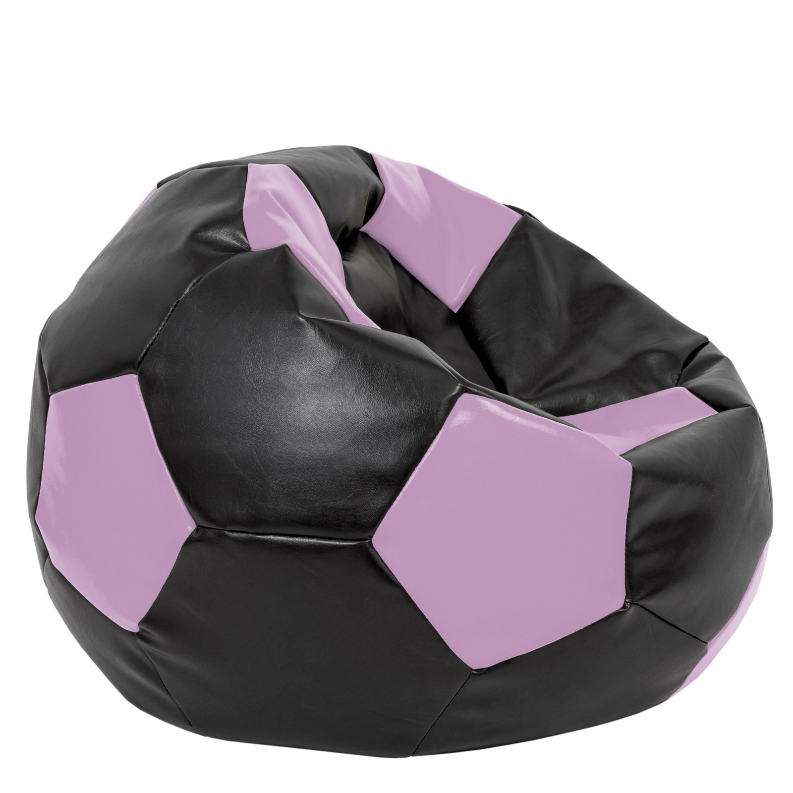 Mega Ball - fotoliu puf - imitatie piele negru/mov [1]