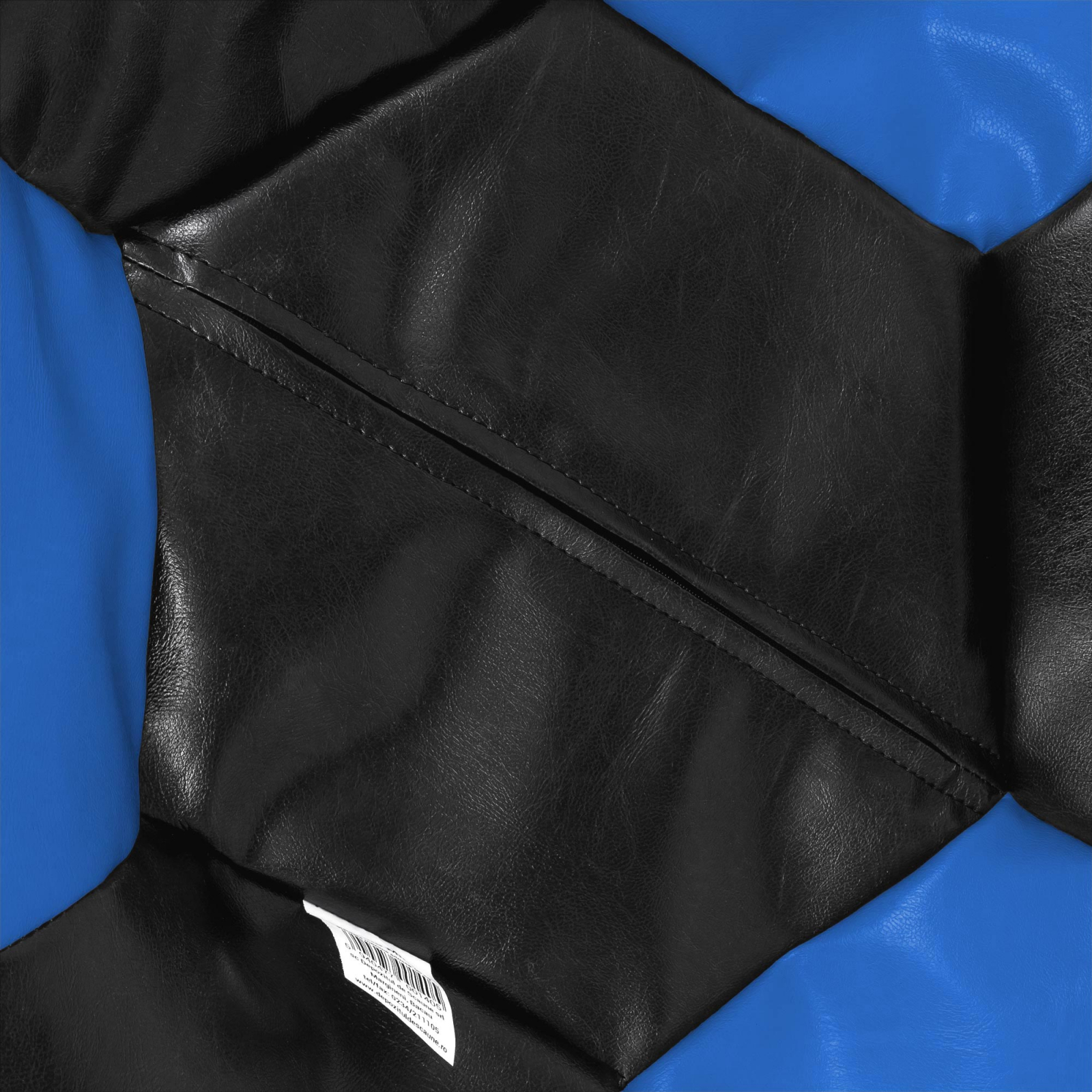 Mega Ball - fotoliu puf - imitatie piele negru/albastru [2]