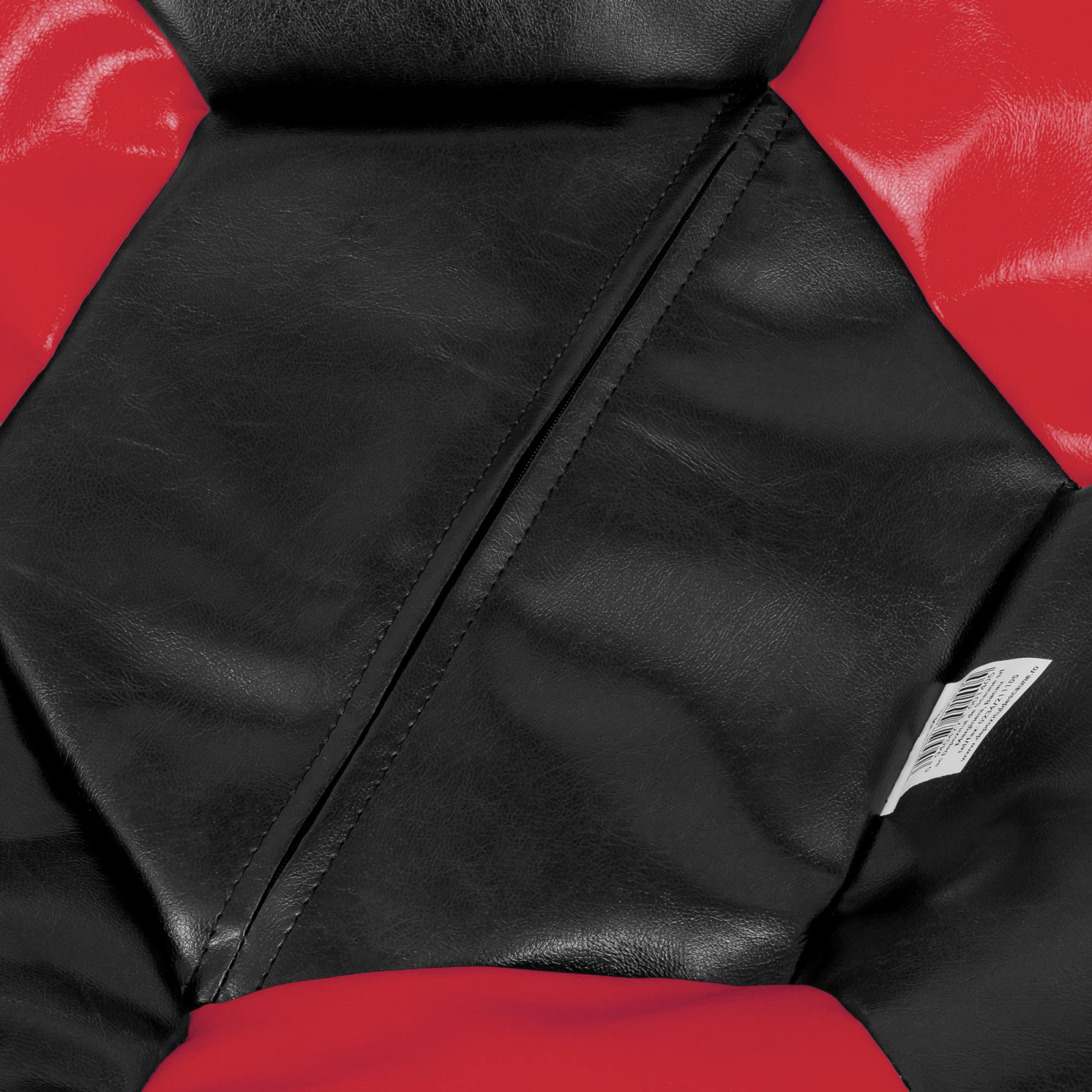 Mega Ball - fotoliu puf - imitatie piele negru/rosu [2]