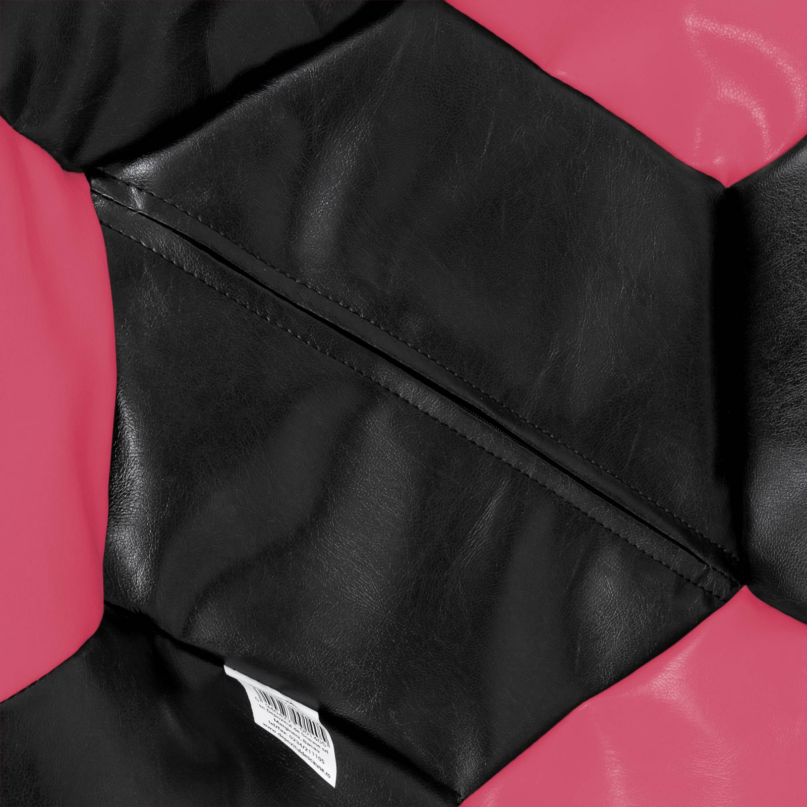 Mega Ball - fotoliu puf - imitatie piele negru/roz [2]