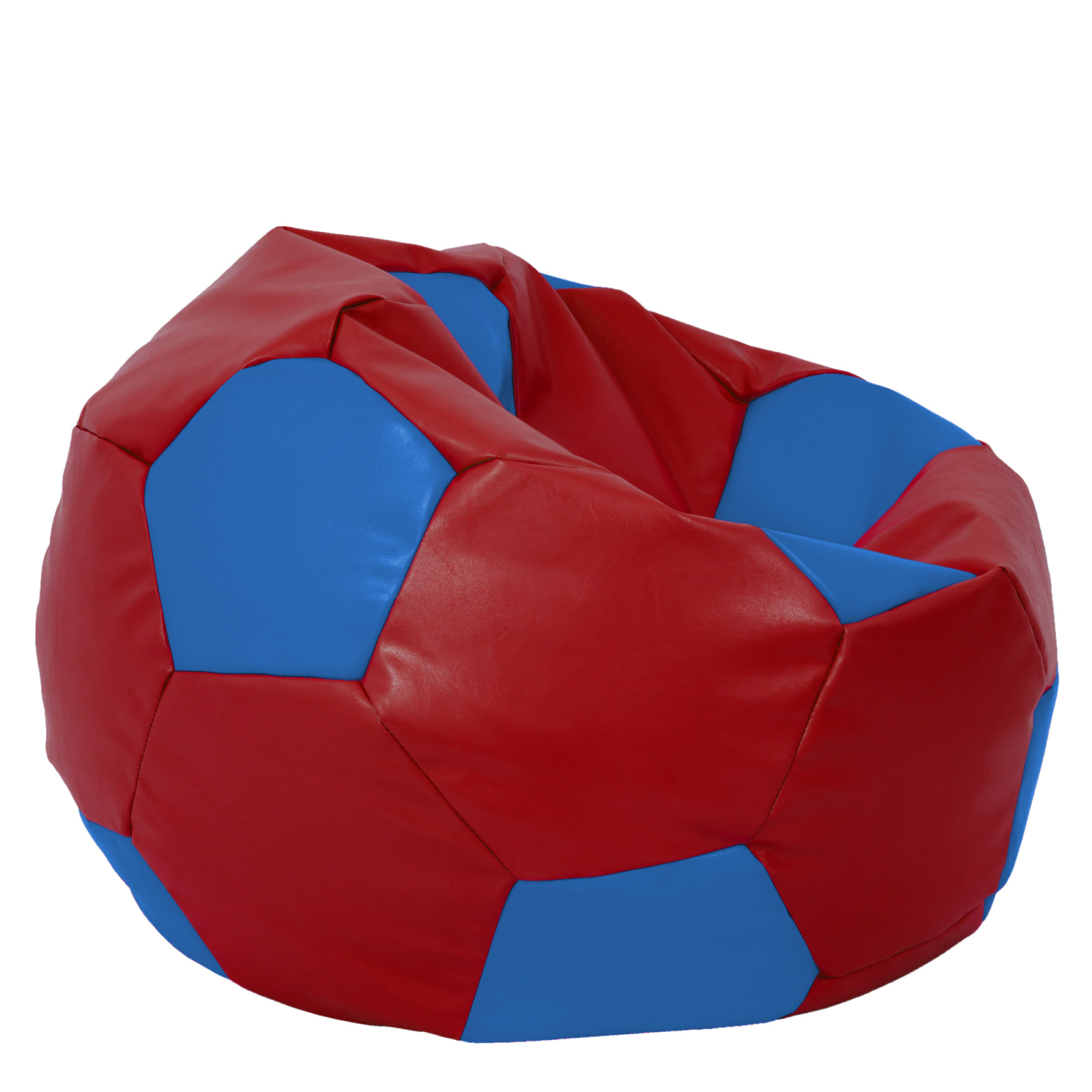 Mega Ball - fotoliu puf - imitatie piele rosu/albastru [1]