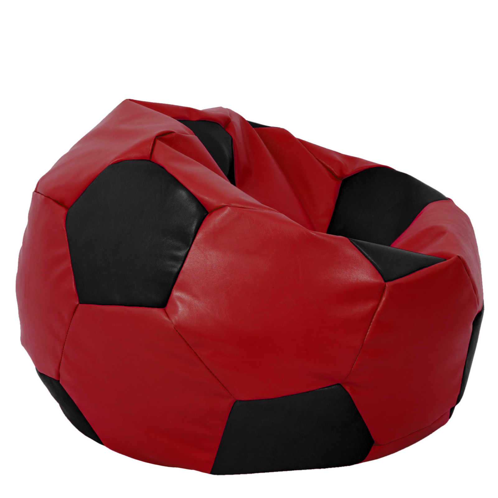 Mega Ball - fotoliu puf - imitatie piele rosu/negru [1]