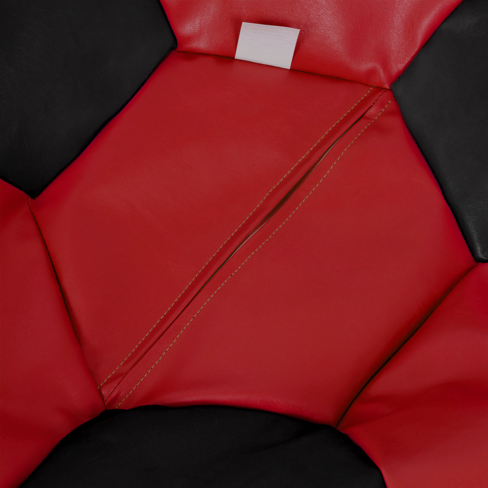 Mega Ball - fotoliu puf - imitatie piele rosu/negru [2]