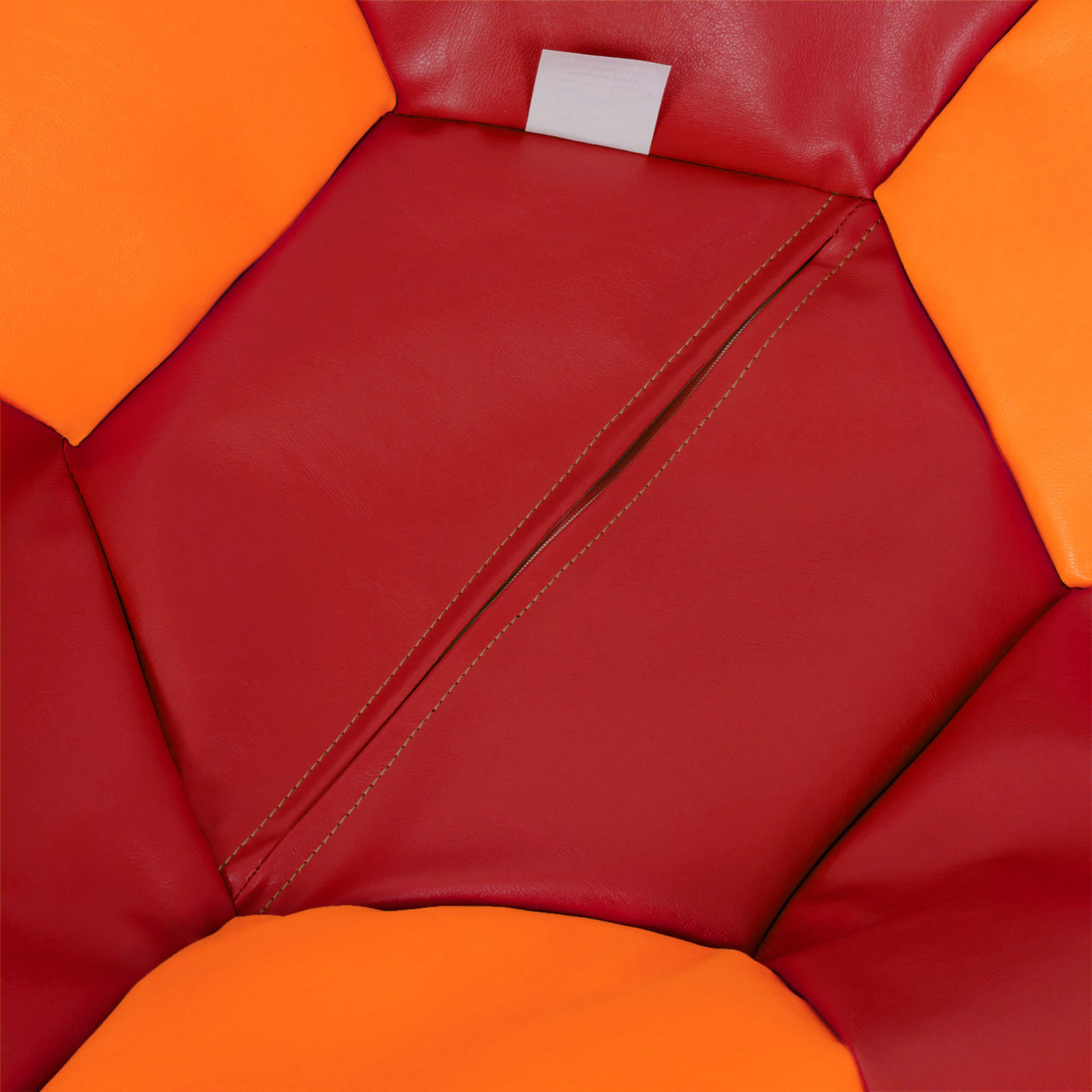 Mega Ball - fotoliu puf - imitatie piele rosu/portocaliu [2]
