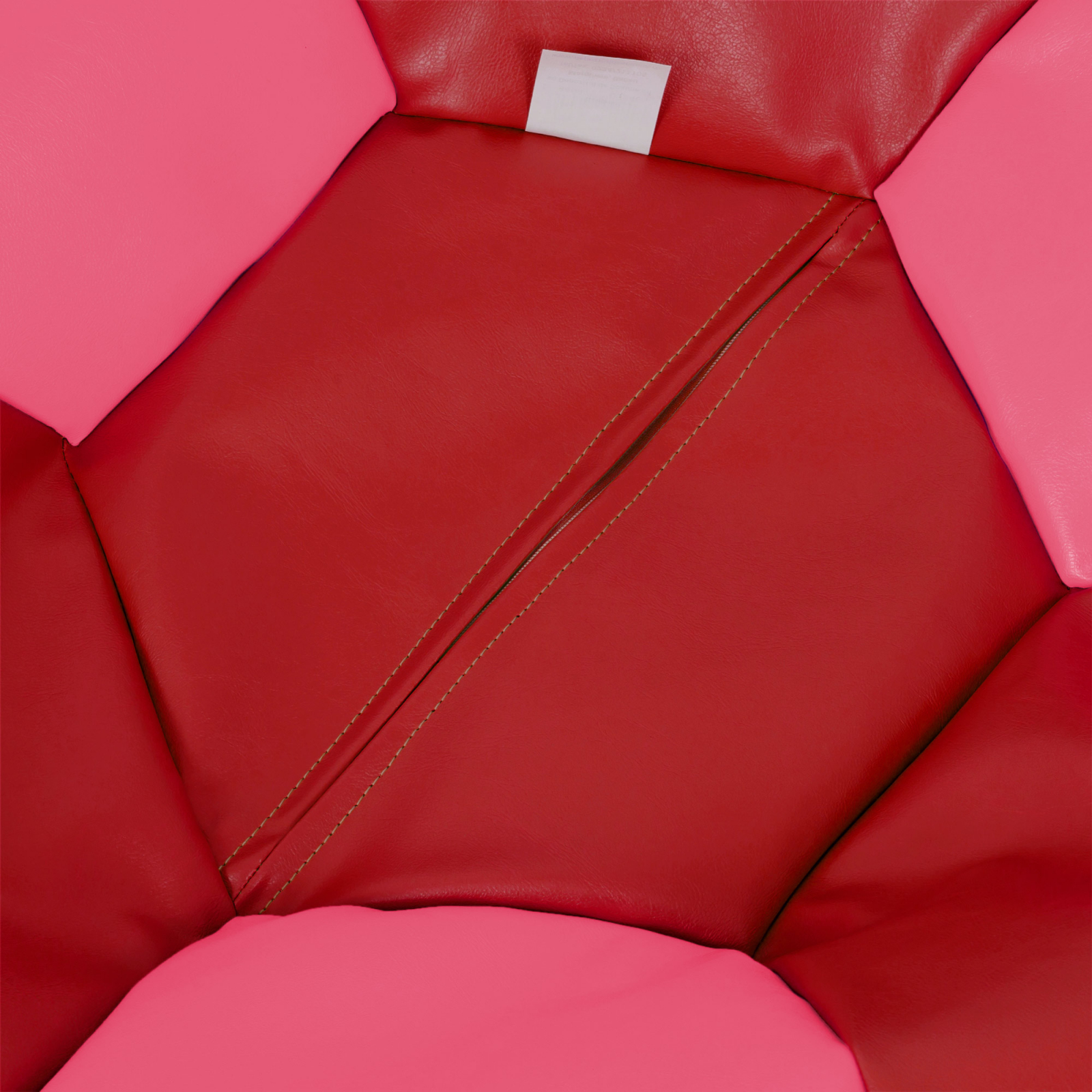 Mega Ball - fotoliu puf - imitatie piele rosu/roz [2]