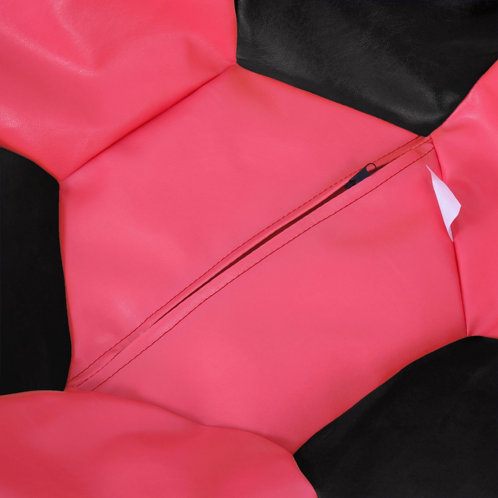 Mega Ball - fotoliu puf - imitatie piele roz/negru [2]