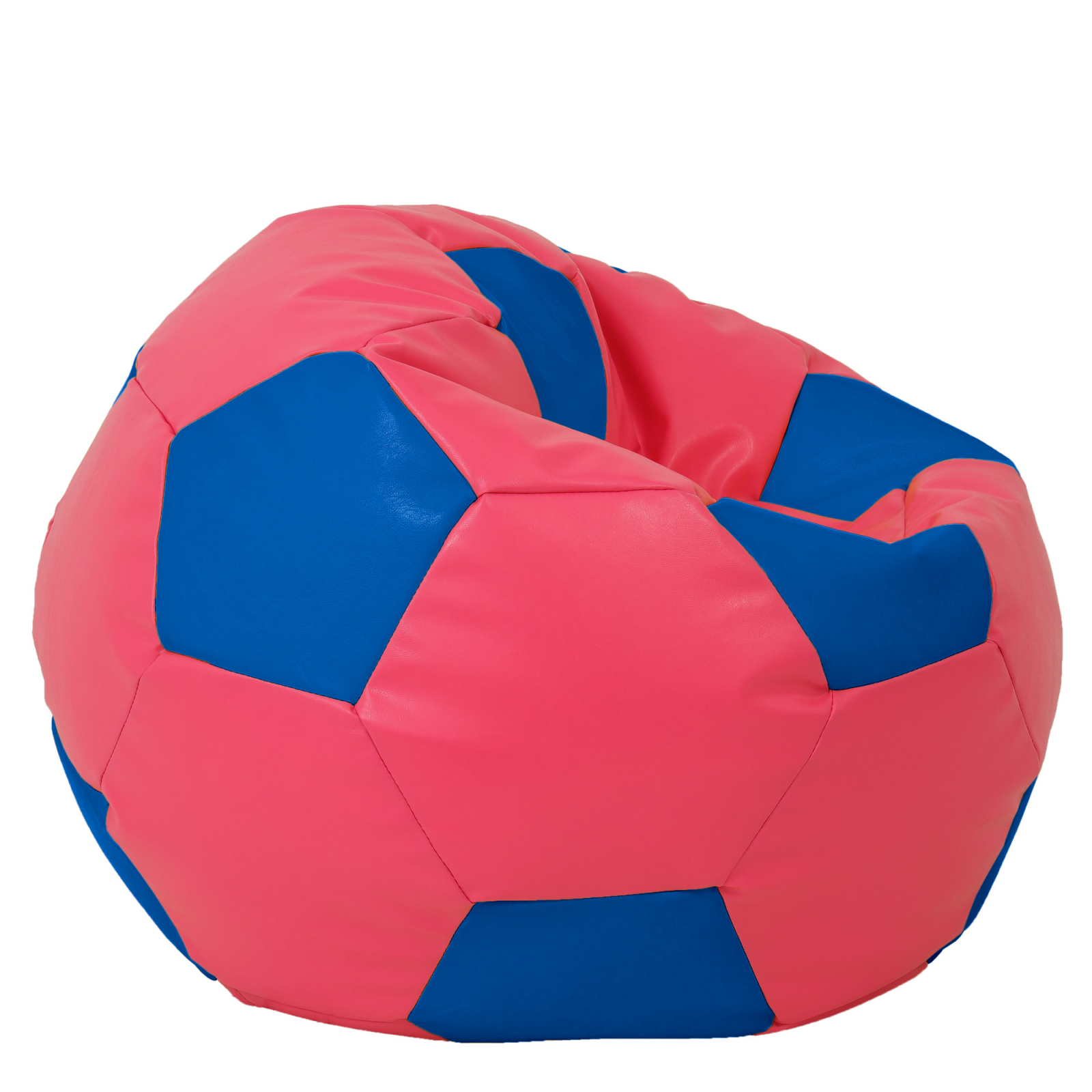 Mega Ball - fotoliu puf - imitatie piele roz/albastru [1]