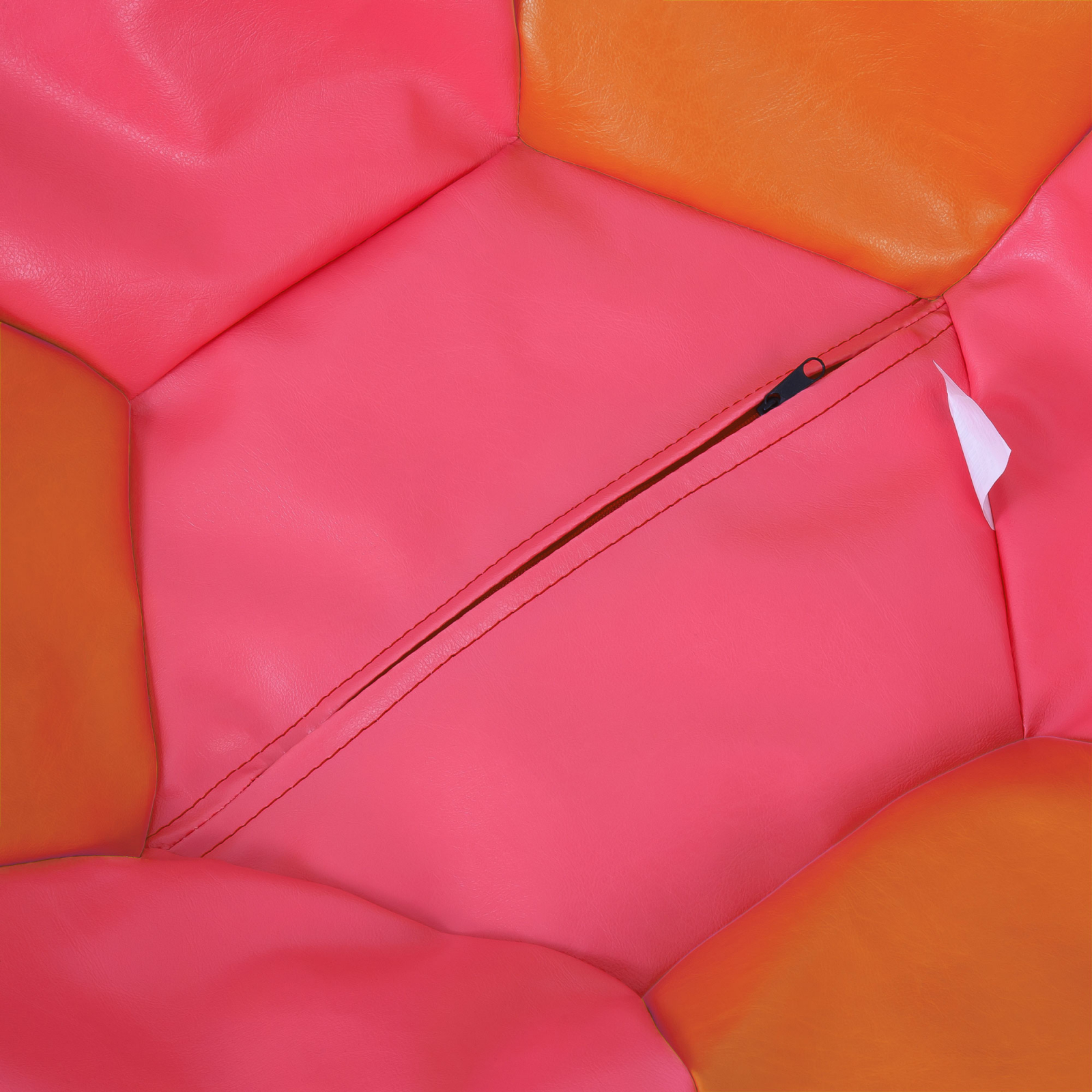 Mega Ball - fotoliu puf - imitatie piele roz/portocaliu [2]