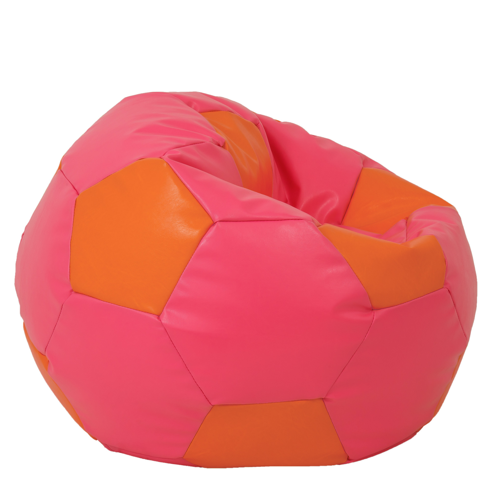 Mega Ball - fotoliu puf - imitatie piele roz/portocaliu [1]