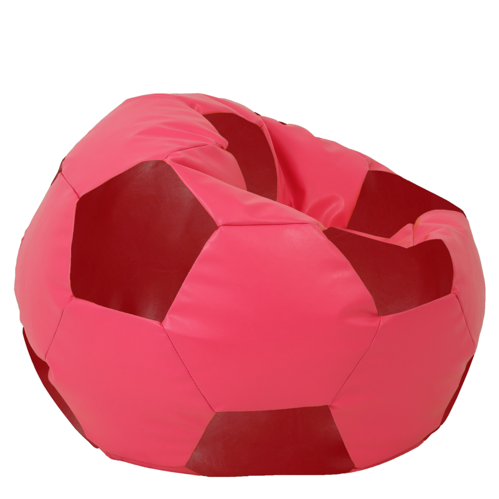 Mega Ball - fotoliu puf - imitatie piele roz/rosu [1]