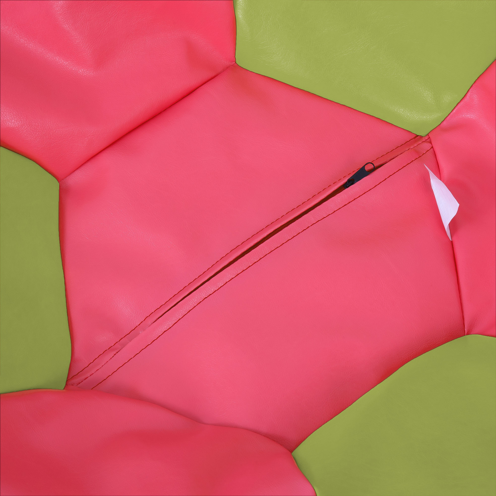 Mega Ball - fotoliu puf - imitatie piele roz/verde [2]