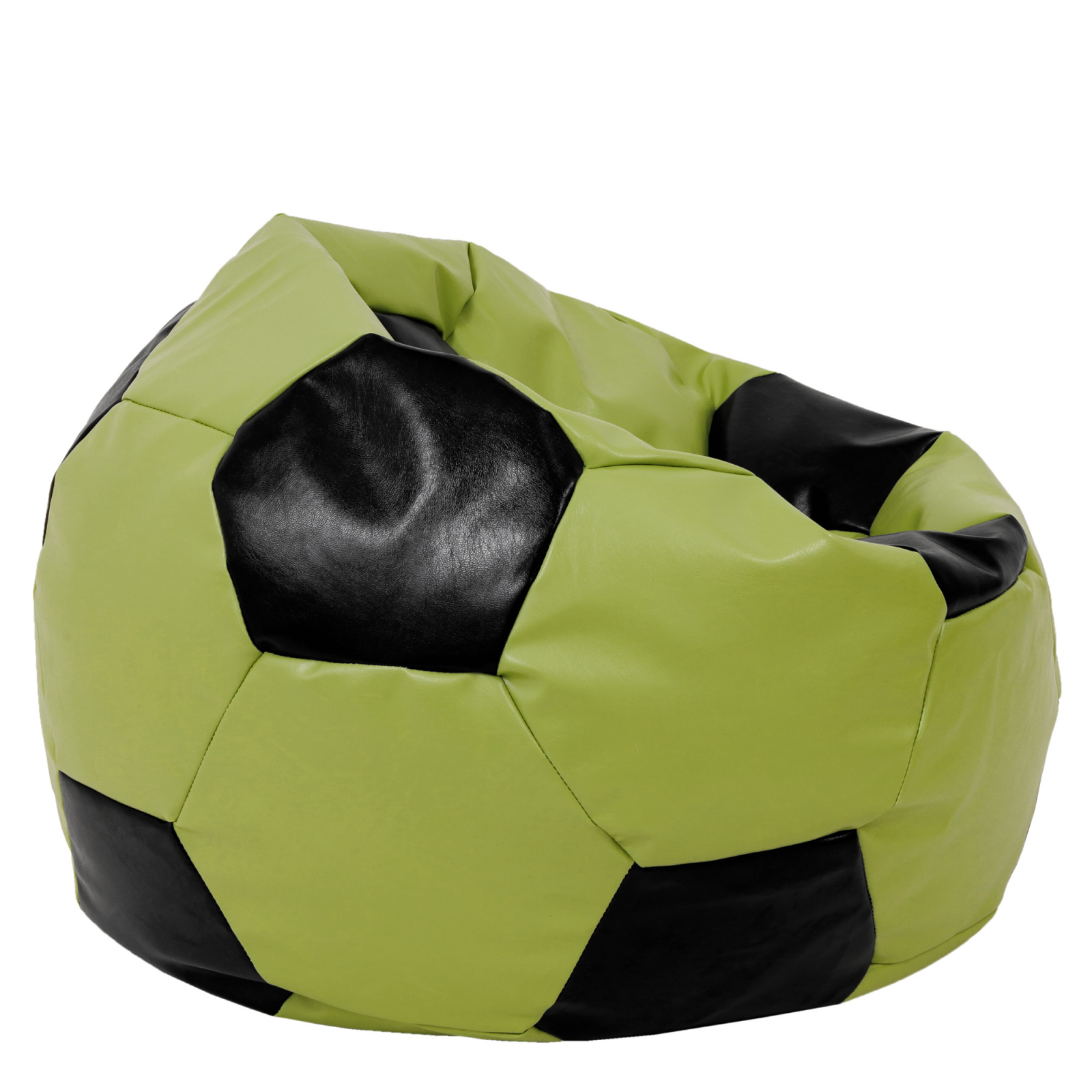 Mega Ball - fotoliu puf - imitatie piele verde/negru [1]