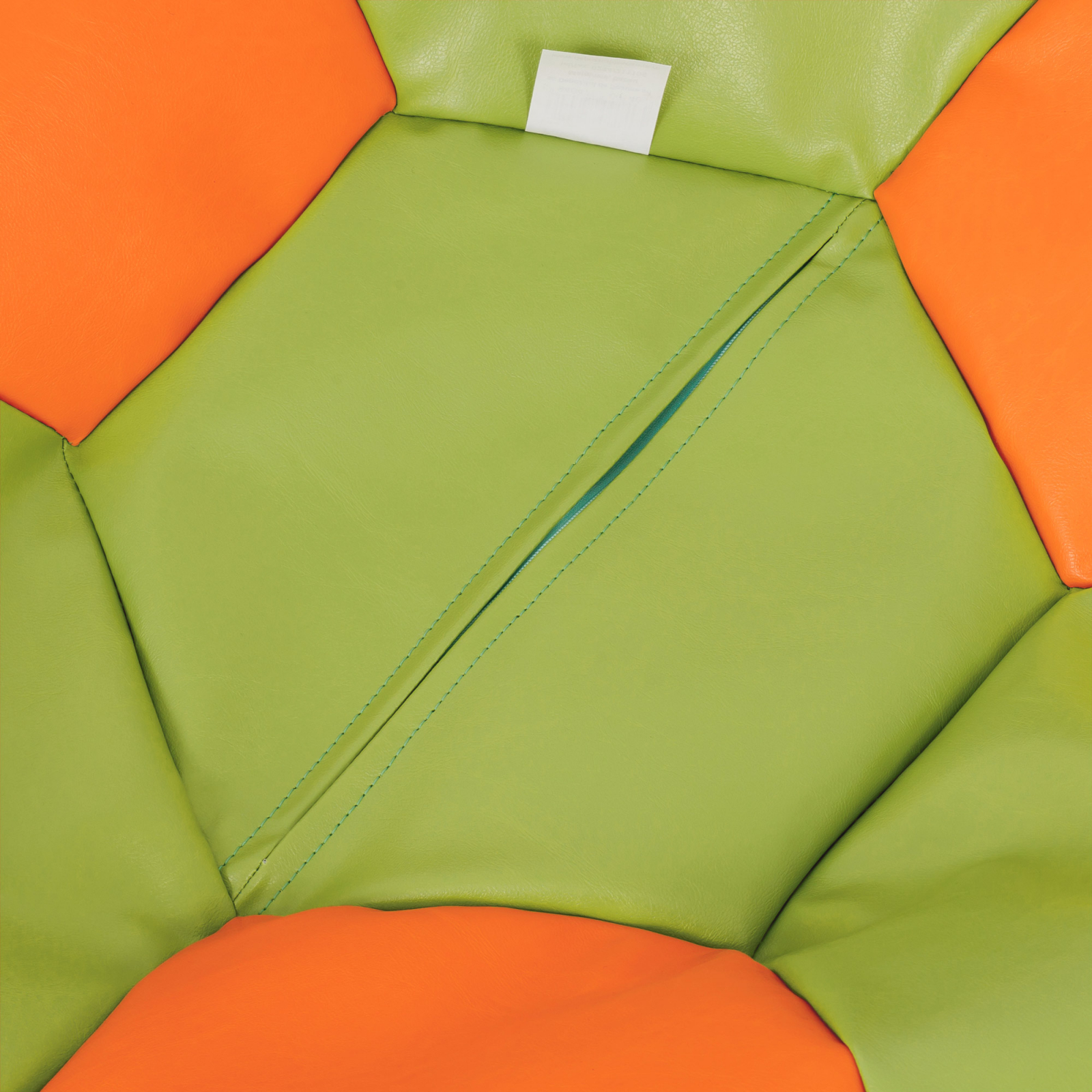 Mega Ball - fotoliu puf - imitatie piele verde/portocaliu [2]