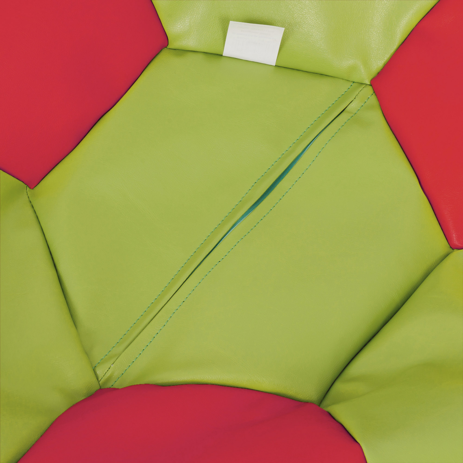 Mega Ball - fotoliu puf - imitatie piele verde/rosu [2]