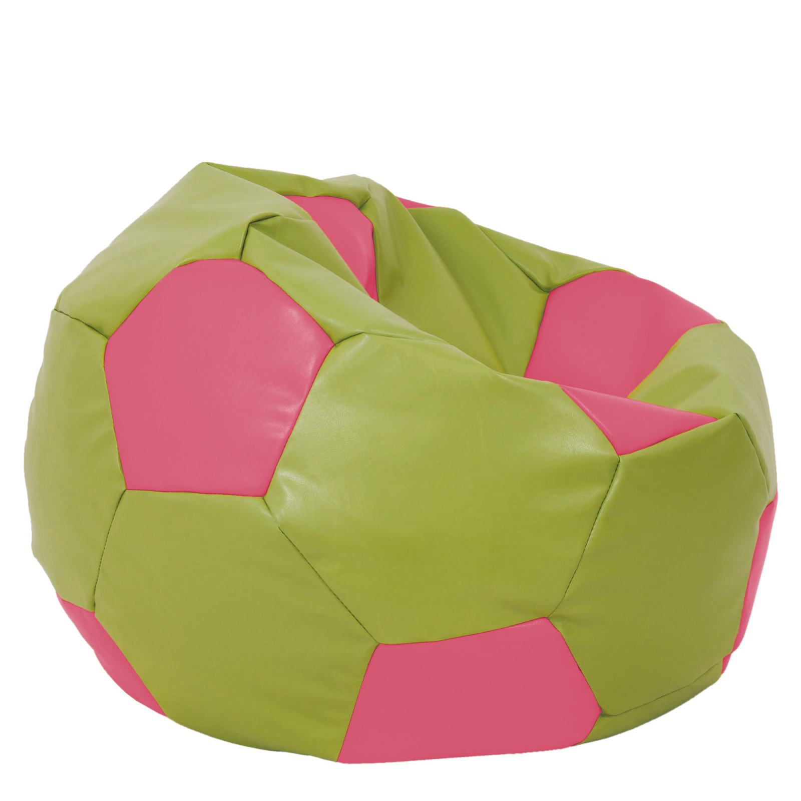 Mega Ball - fotoliu puf - imitatie piele verde/roz [1]
