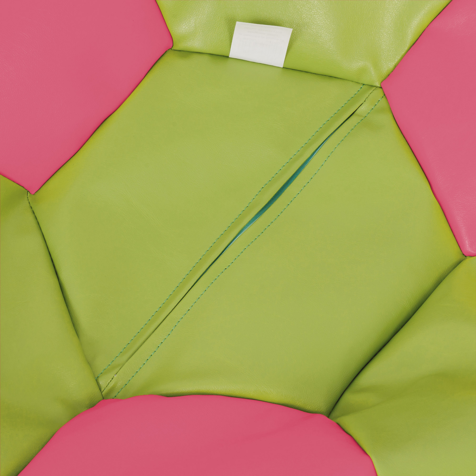 Mega Ball - fotoliu puf - imitatie piele verde/roz [2]