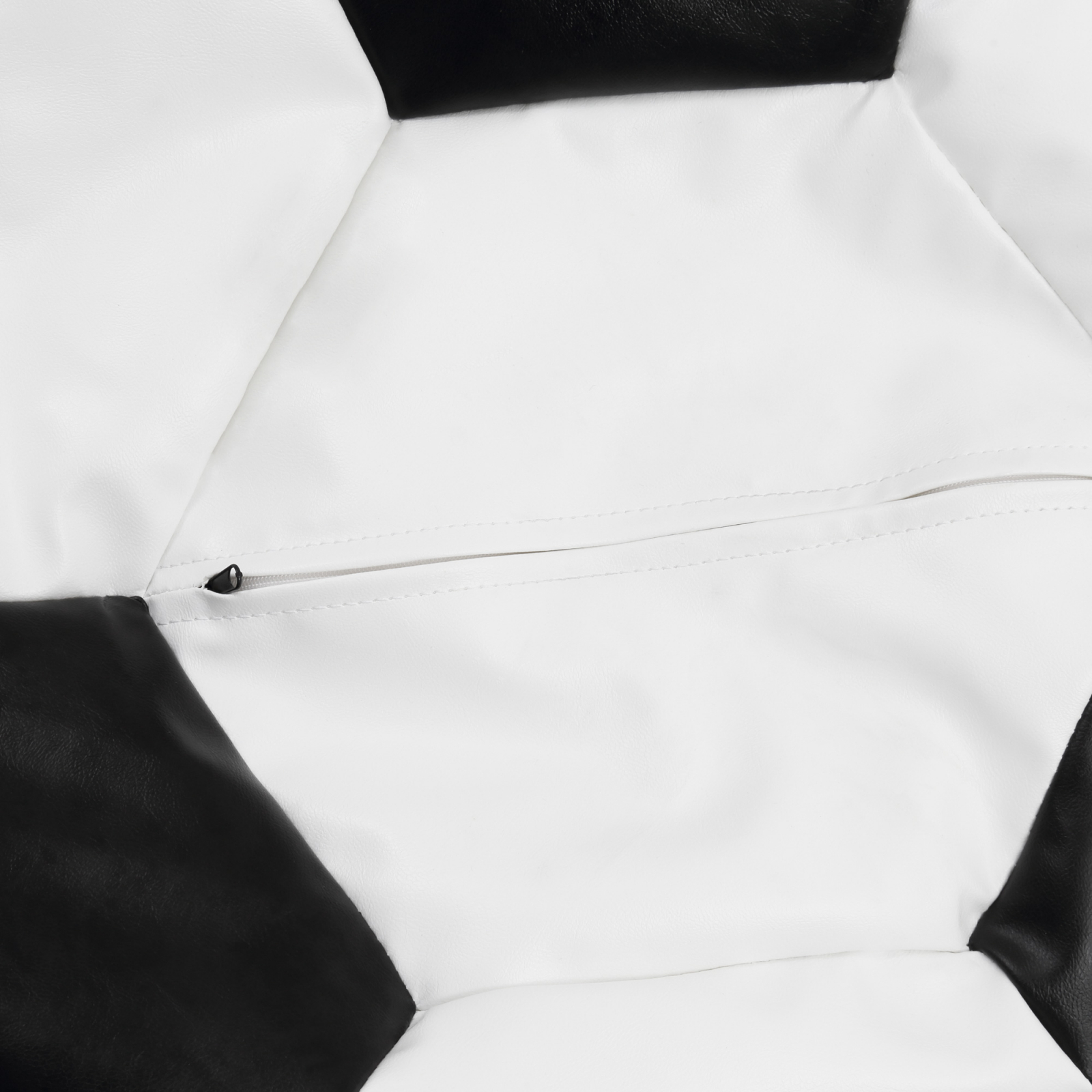 Mondo Ball - fotoliu puf - imitatie piele - alb/negru [2]